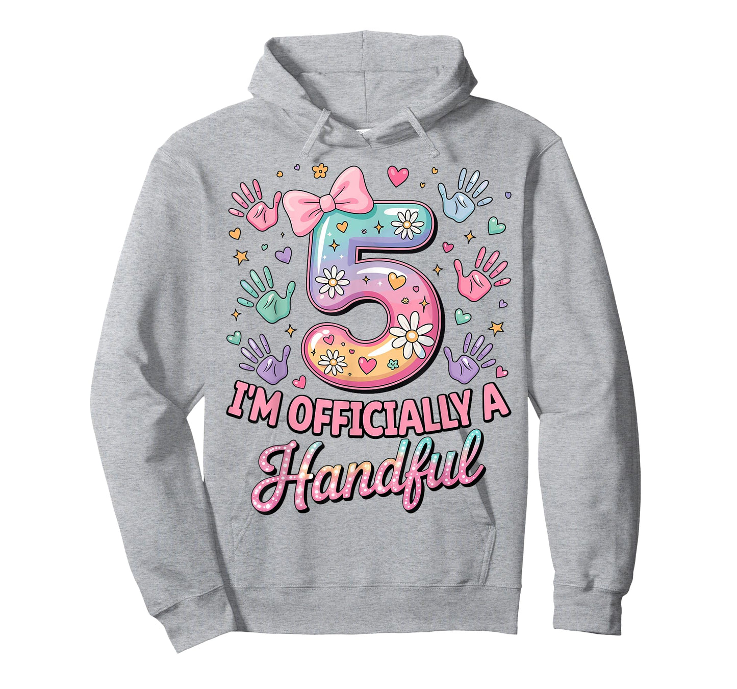 Kids I'm Officially A Handful Five 5th Birthday Girls Boys T-Shirt