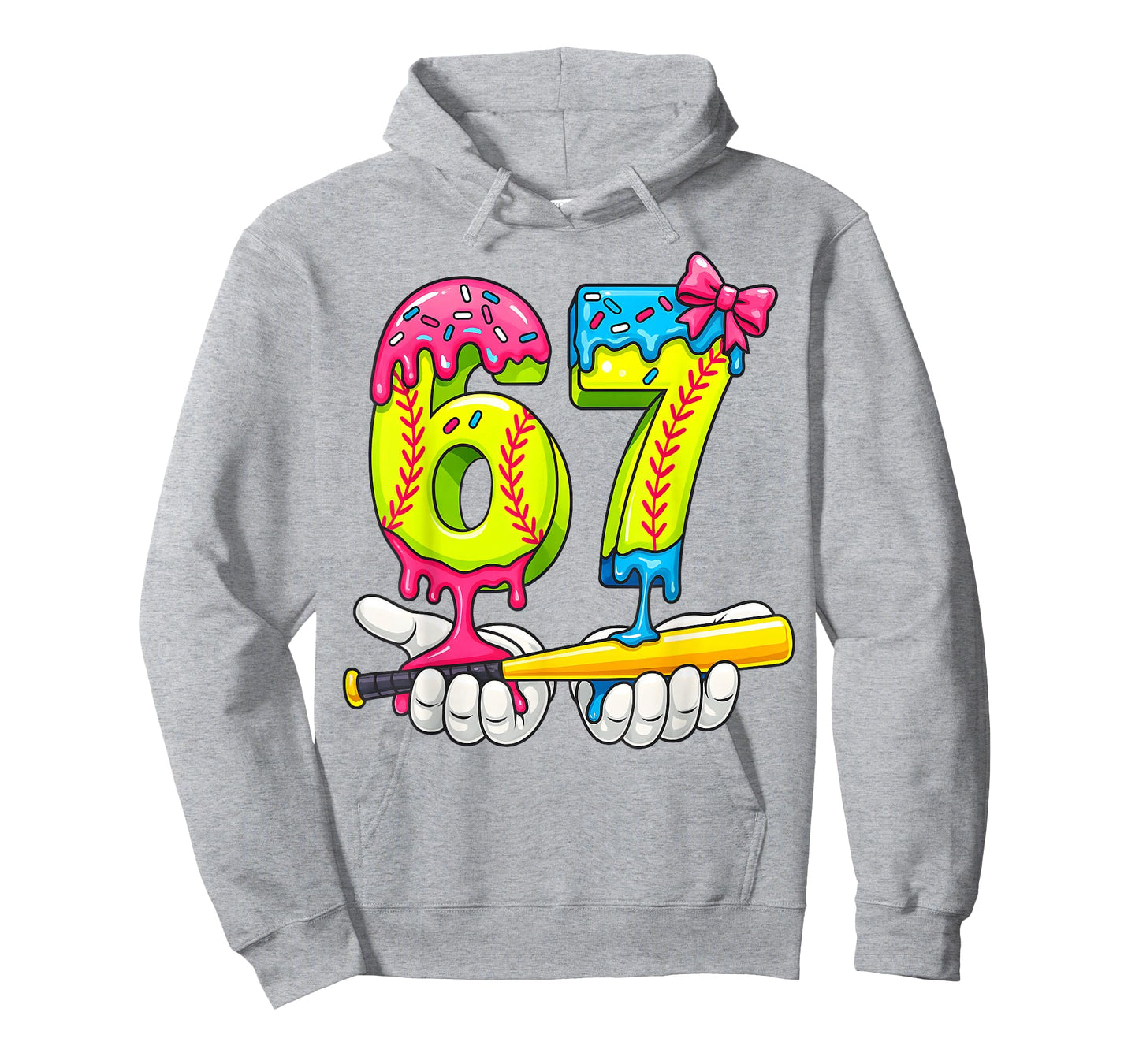 Softball 67 Ice Cream Drip Six Seven Boys Funny Meme T-Shirt