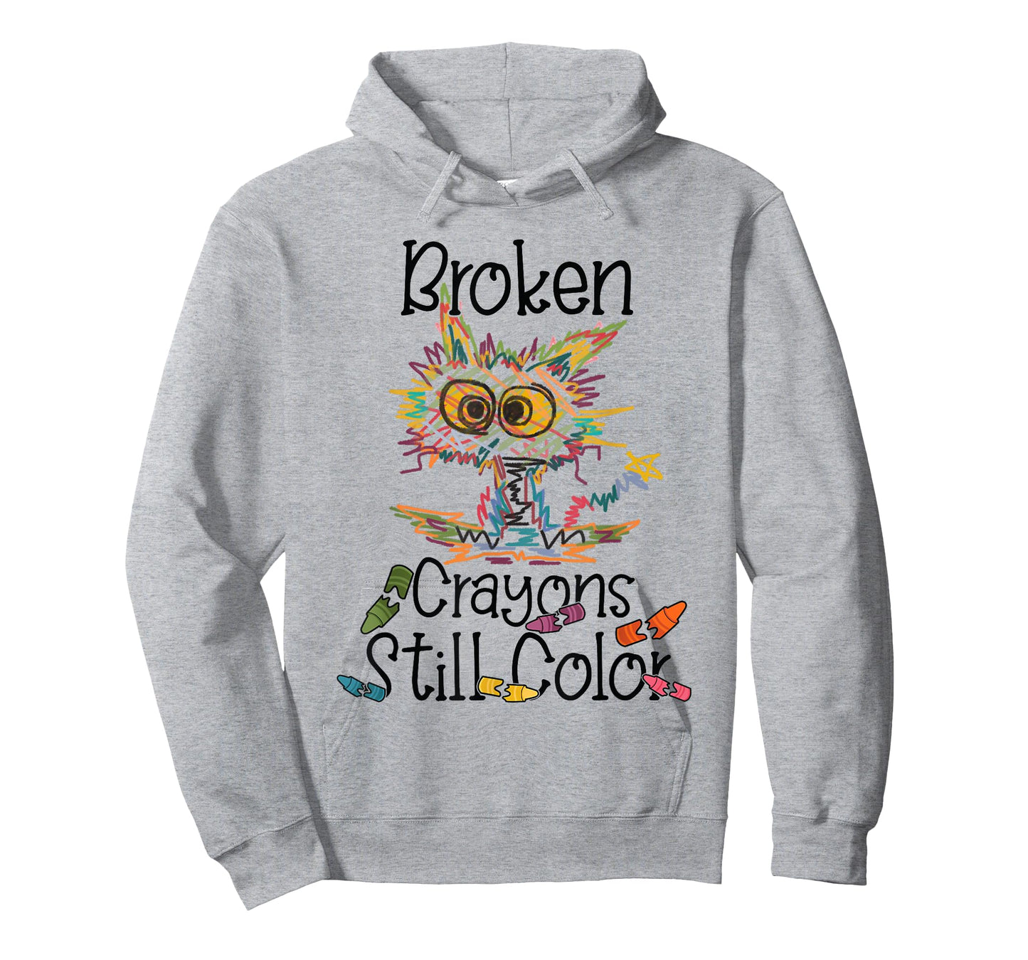Broken Crayons Still Color Mental Health Awareness Funny Cat T-Shirt
