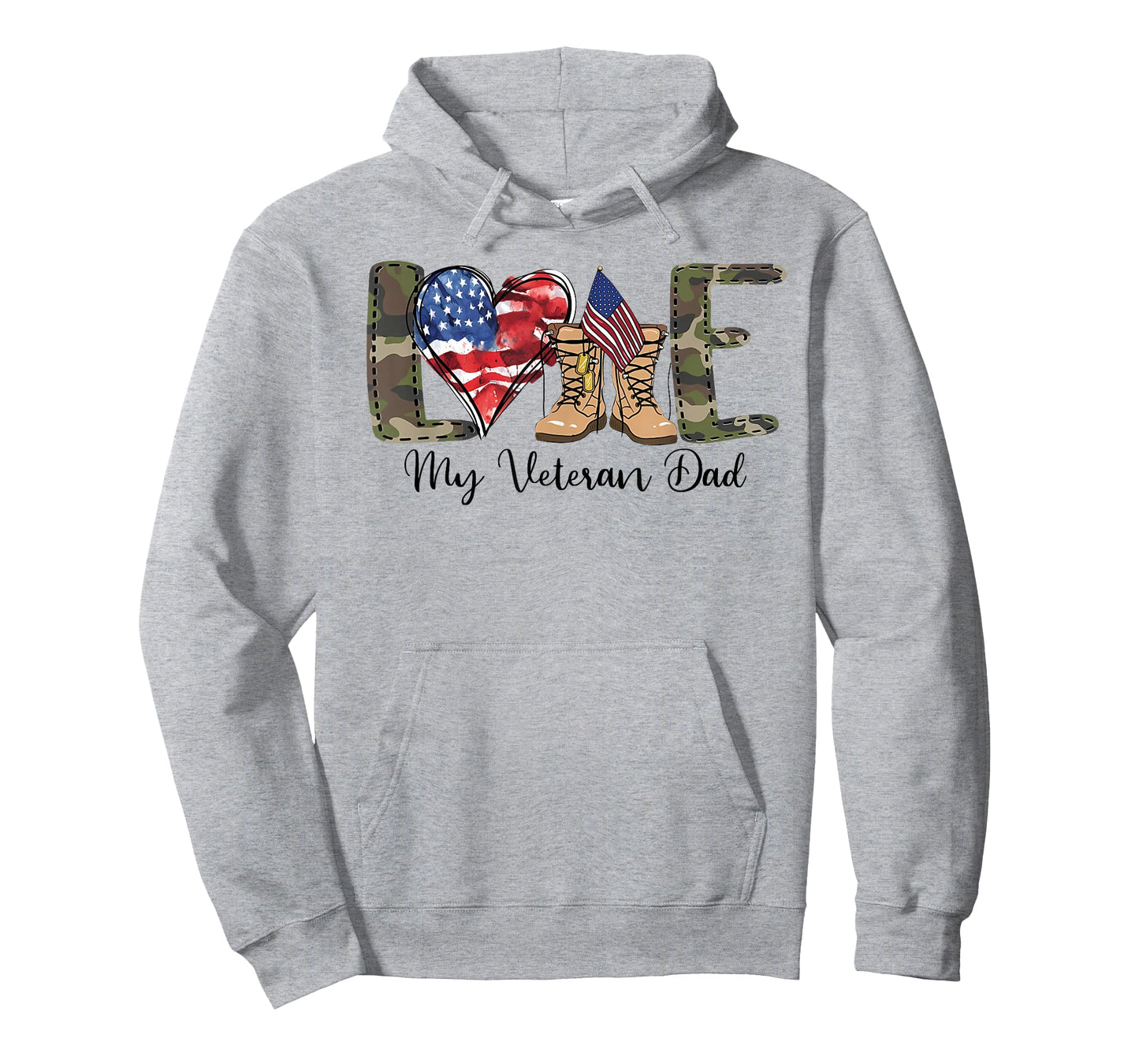 Love My Veteran Dad US Flag Soldier Patriotic Men Father T-Shirt