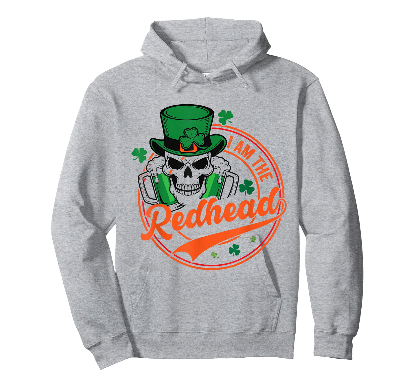 St Patricks Day Irish Skeleton Shamrock I Am The Redhead T-Shirt