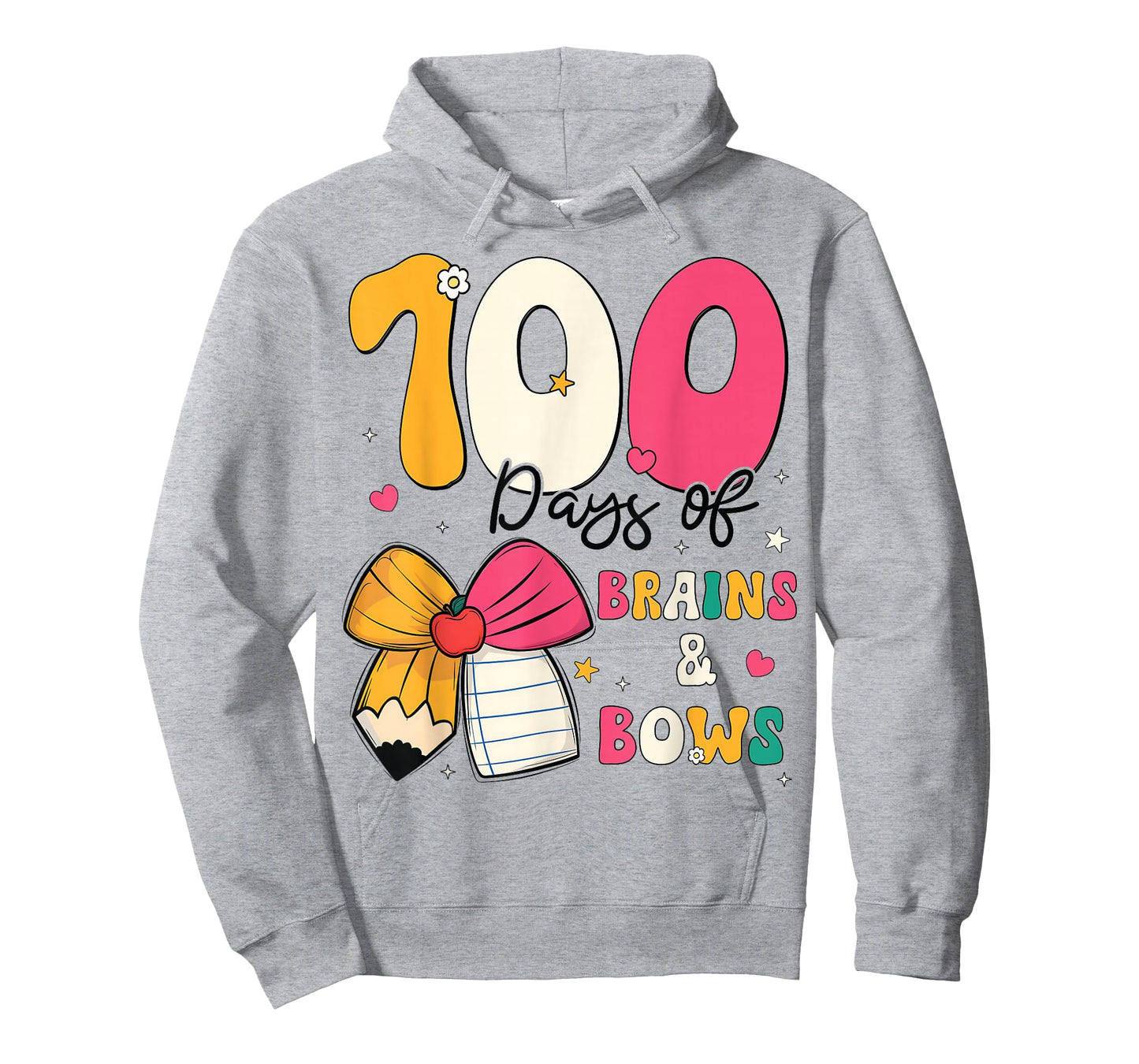 100 Days of School Brains and Bows 100th Day of School Girls T-Shirt