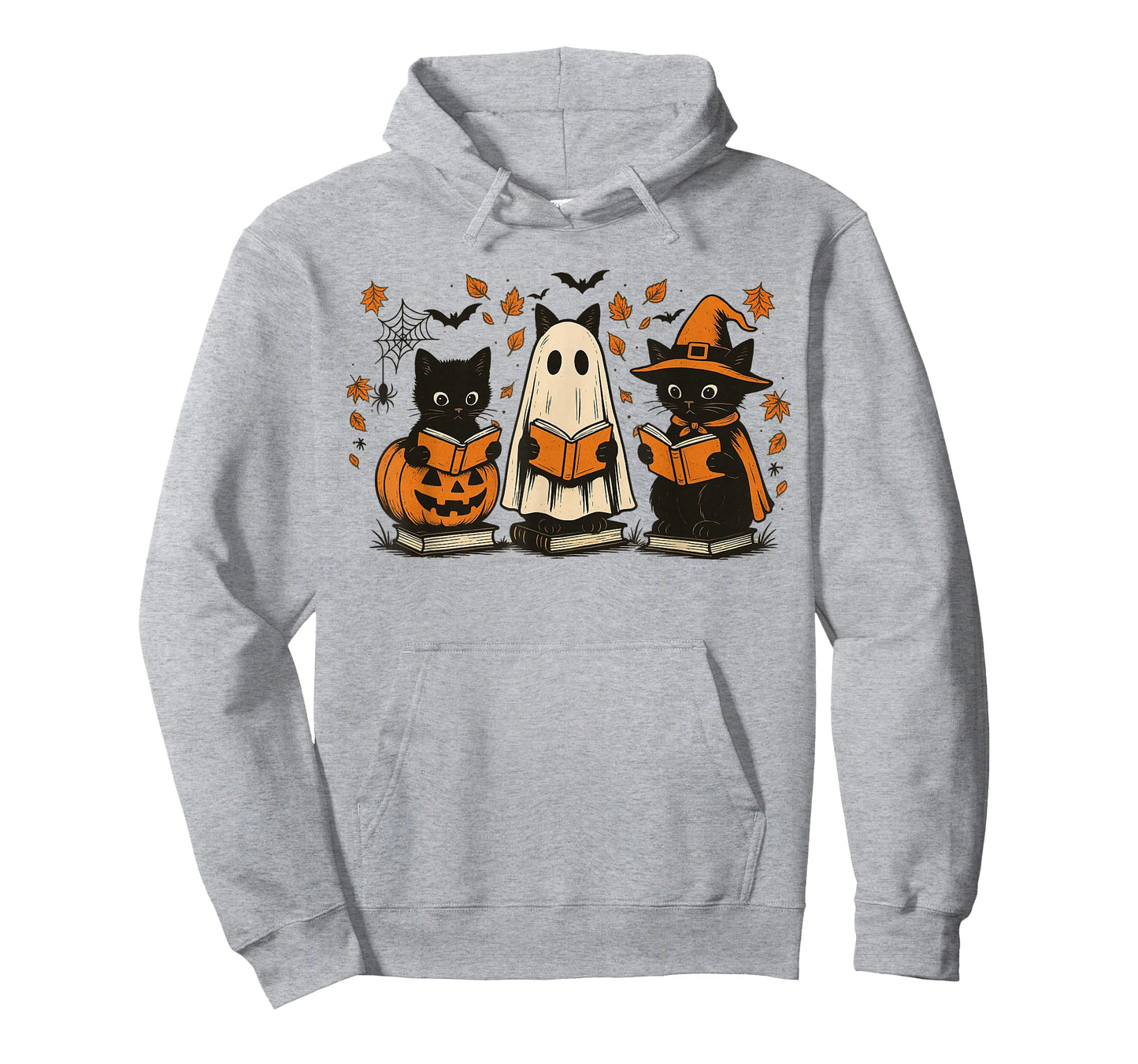 Funny Cats Reading Halloween Cute Cats Ghosts Reading Books T-Shirt