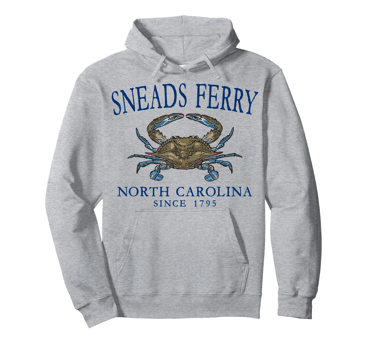 Sneads Ferry NC Crab Town Since 1795 Navy Blue Letters T-Shirt