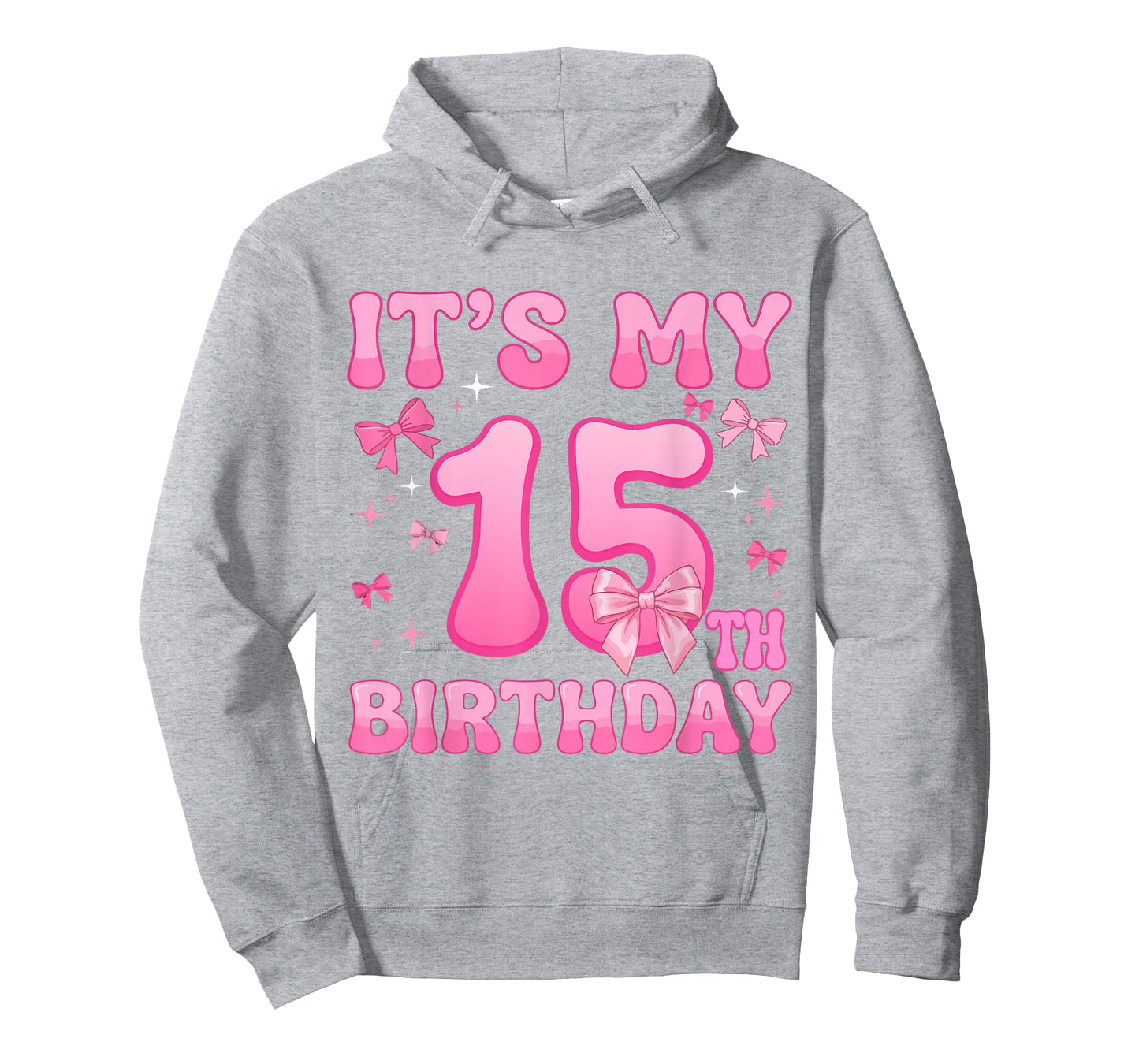 15th Birthday Shirt Girls Coquette Bow 15 Year Old Birthday T-Shirt