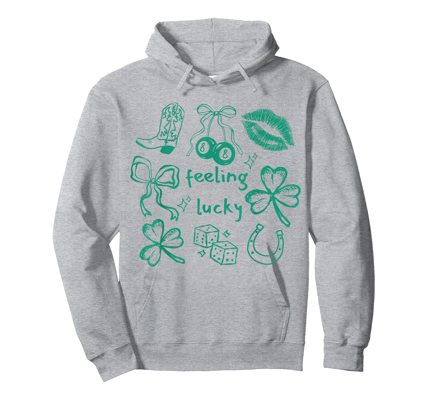 Feeling Lucky Shamrock Coquette Bow St Patricks Day Collage T-Shirt