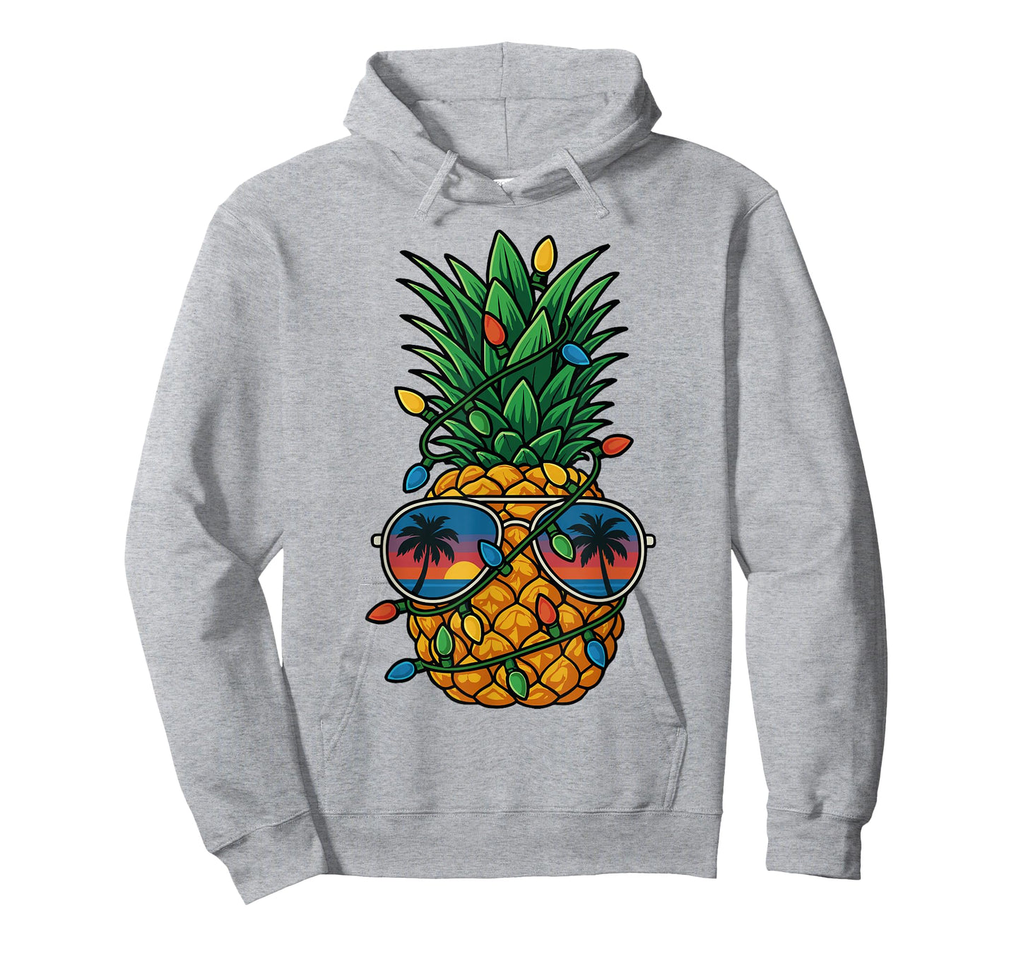 Pineapple Christmas Tree Lights Pajamas Girls Boys Xmas T-Shirt