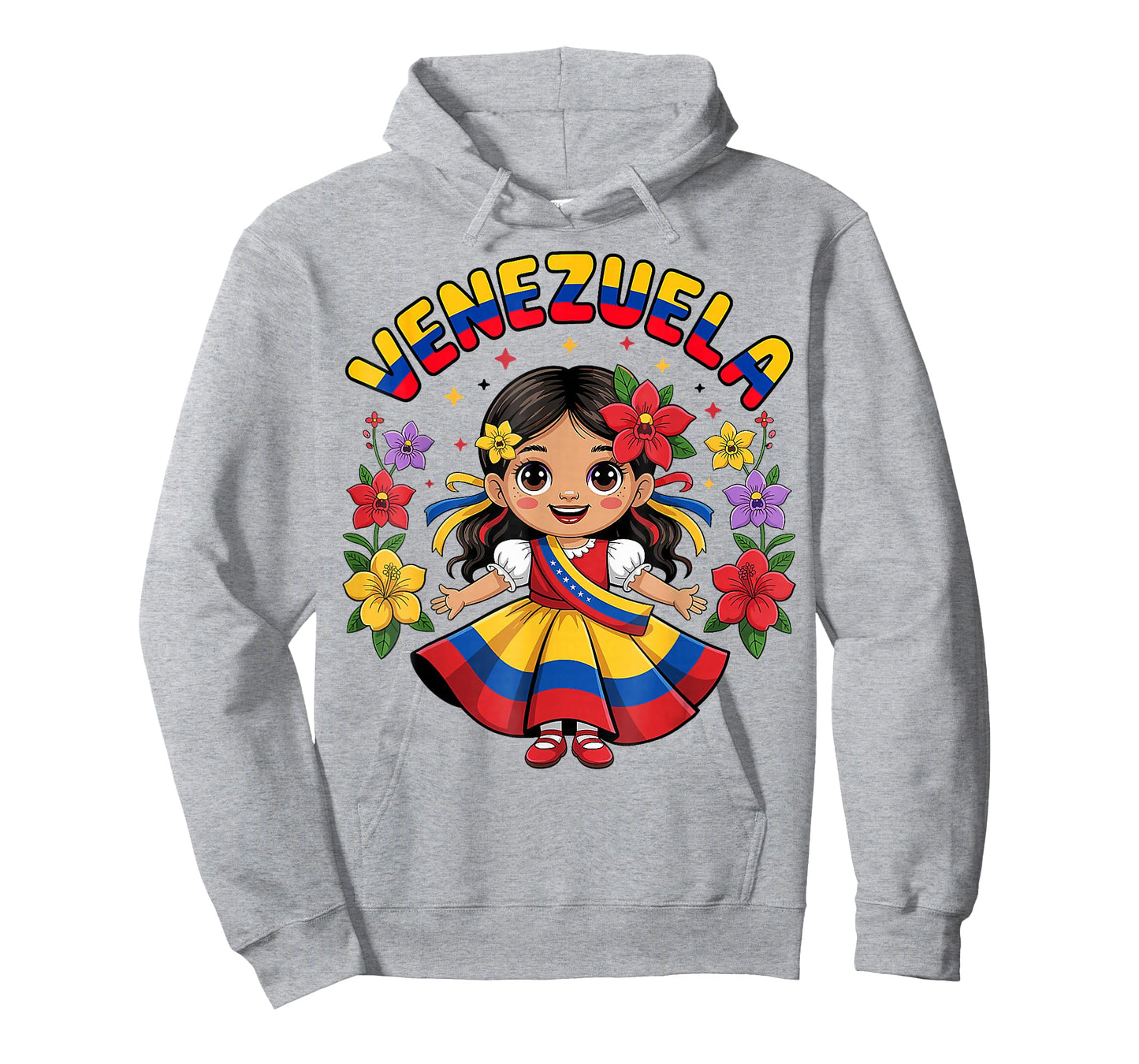 Cute Venezuela Girl Kids Traditional Dress Colorful Art T-Shirt