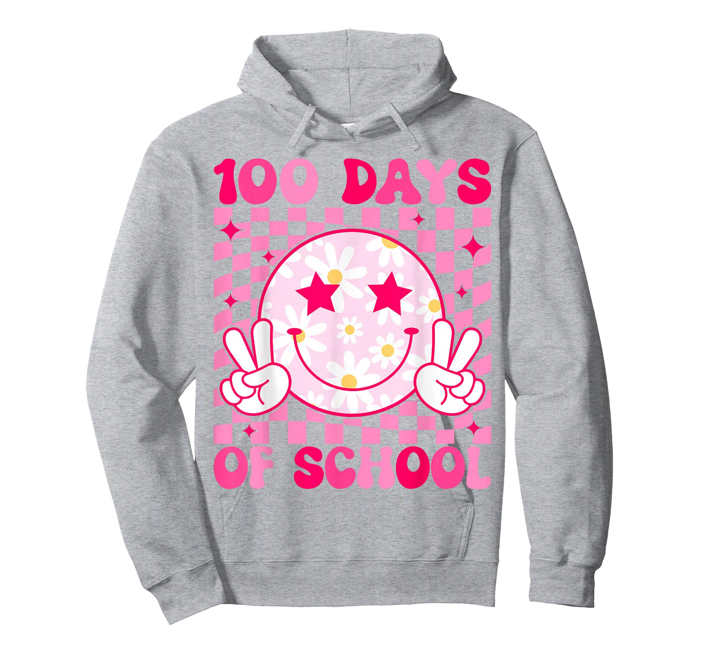 Retro Groovy 100 Days of School Happy Face 100th Day School T-Shirt
