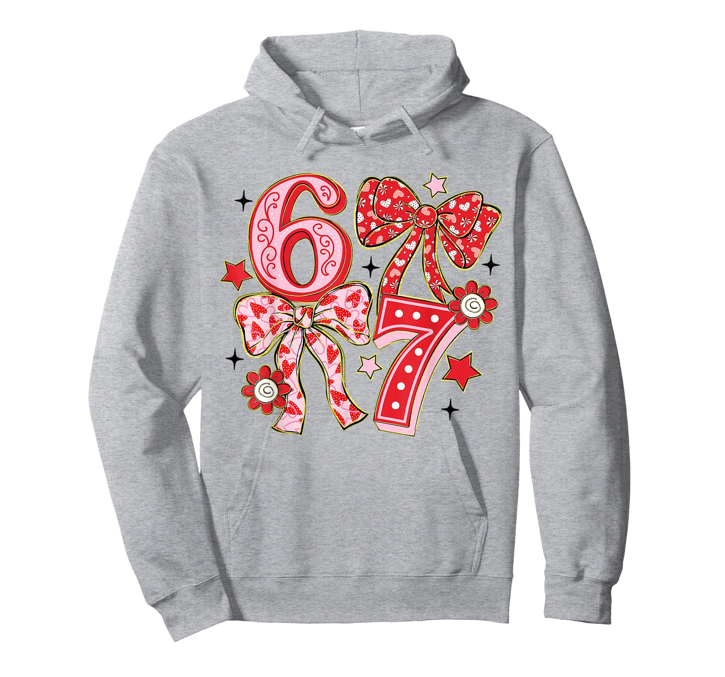 Six Seven 67 Meme Coquette Bow 6 7 Valentines Day Girls Kids T-Shirt
