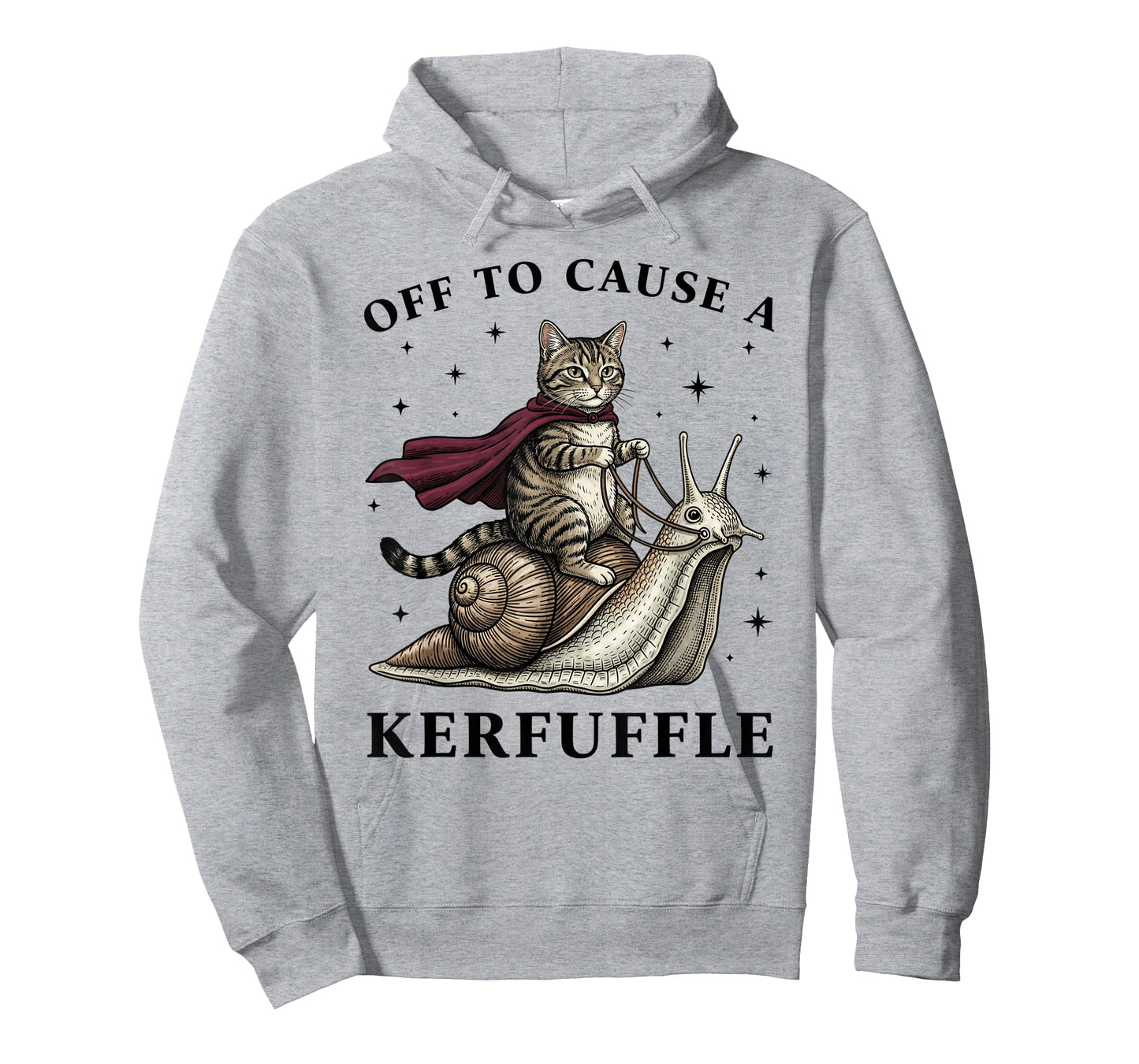Off to Cause A Kerfuffle Funny Whimsical Cat Meme T-Shirt
