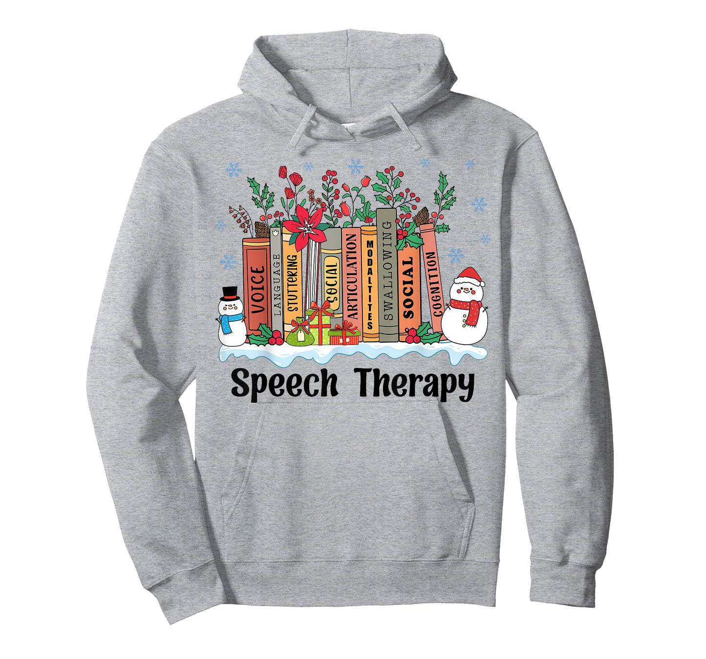 Speech Therapy Christmas Books Speech Language Pathologist T-Shirt