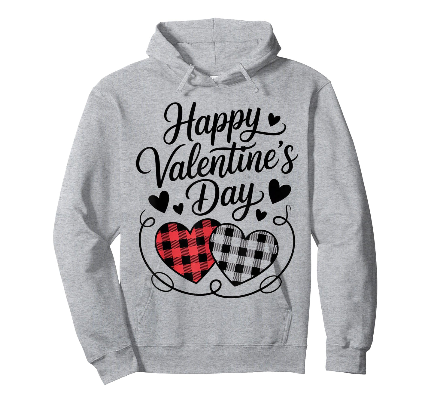 Happy Valentines Day Plaid Hearts Cute Love T-Shirt