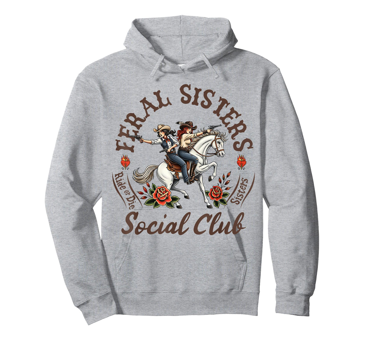 Feral Sisters Social Club Western Wild West Rodeo Cowgirls T-Shirt