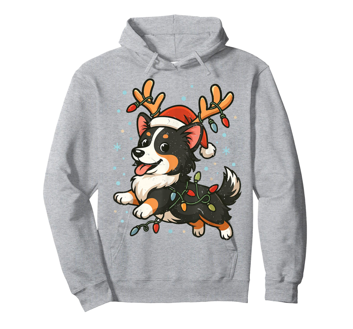Funny Reindeer Tri Color Corgi Christmas Pajama Costume Pjs T-Shirt