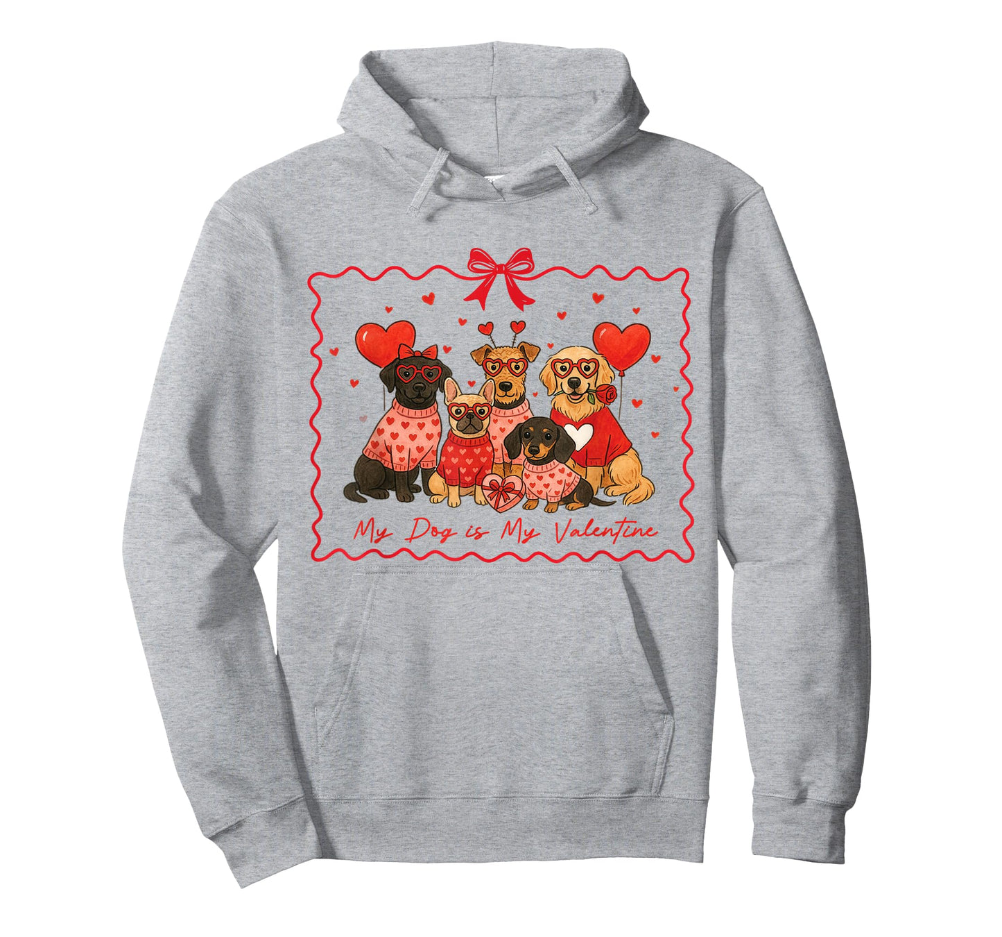 My Dog is My Valentine Cute Pup Squad Heart Glasses Dog Mom T-Shirt