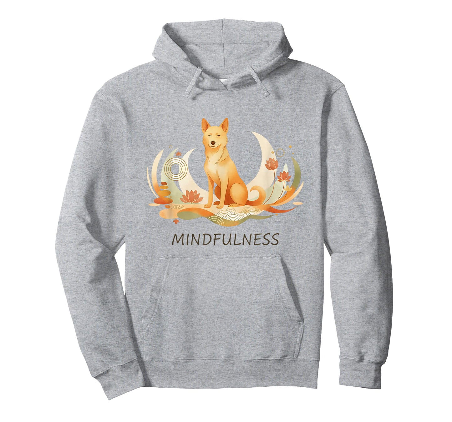 Peace Walking Monk Dog Minimalist Zen Art T-Shirt