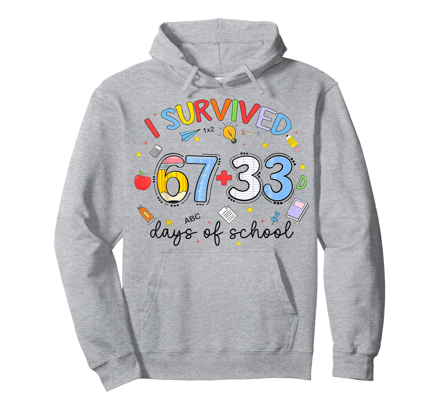 I Survived 67 33 Days of School 100th Days Teacher Kids T-Shirt