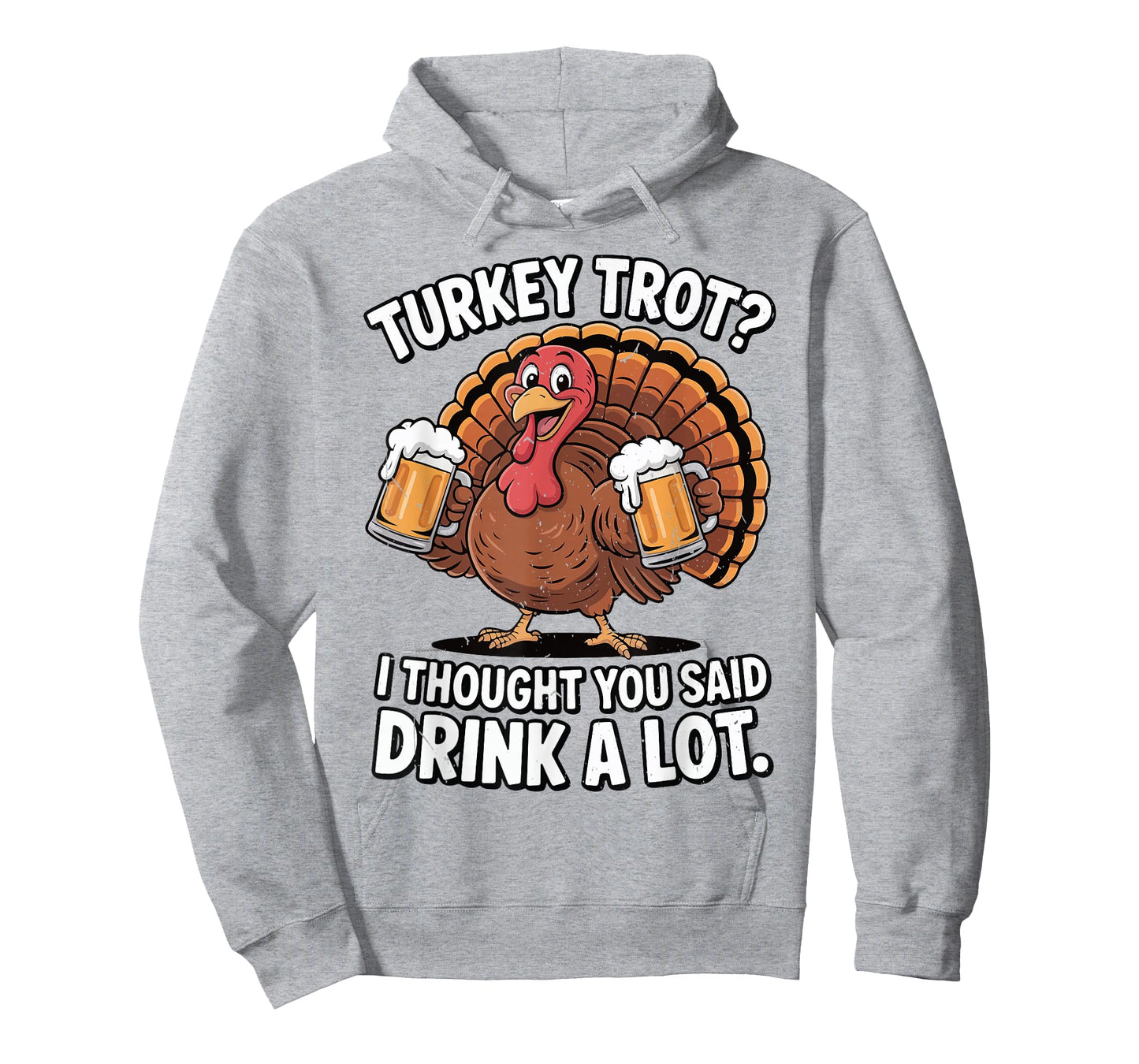 Drunk Turkey Trot Running Funny Drinking Thanksgiving Beer T-Shirt