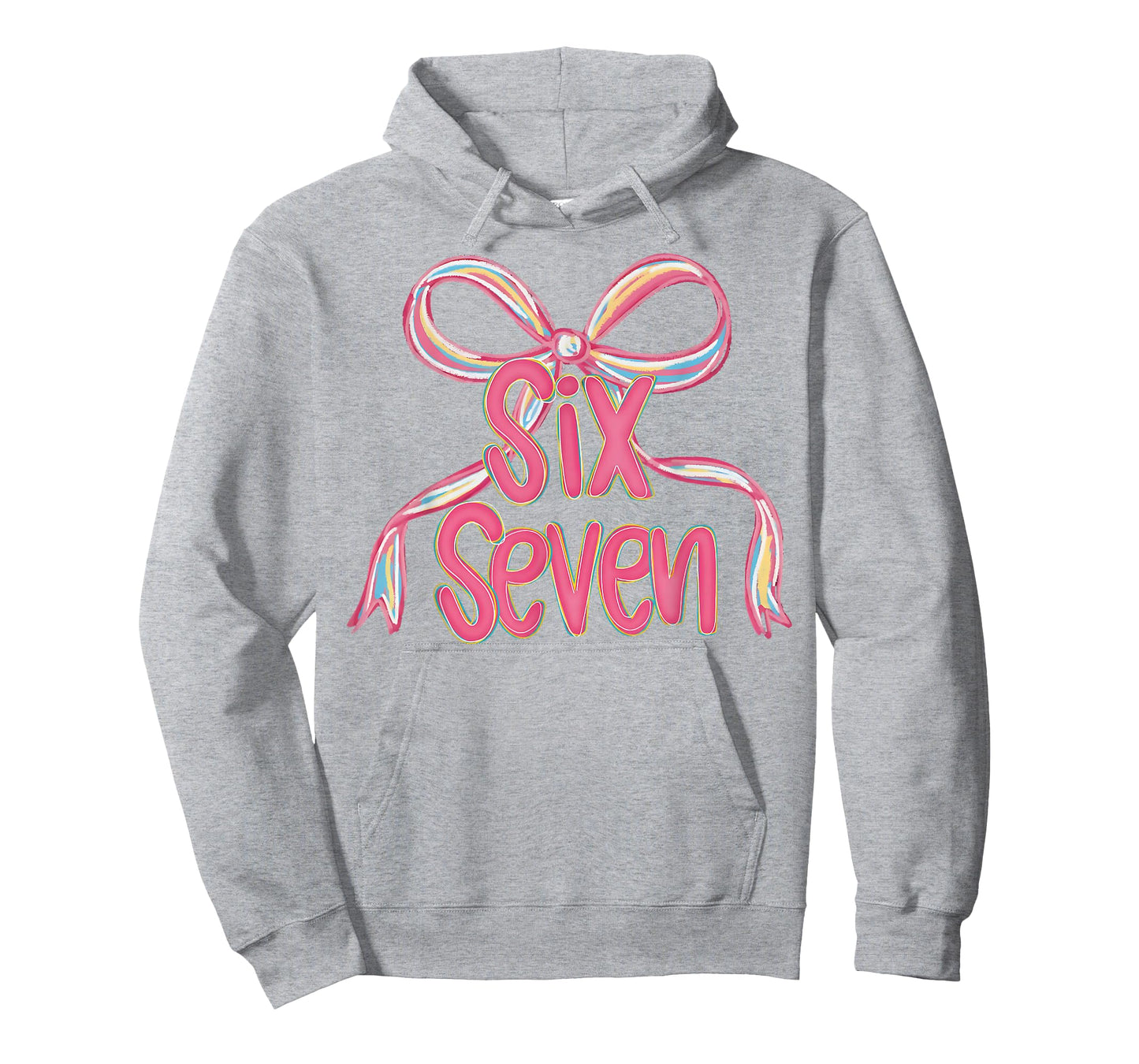 67 Six Seven Coquette Pink Bow Funny 6 7 Meme Girls Kids T-Shirt