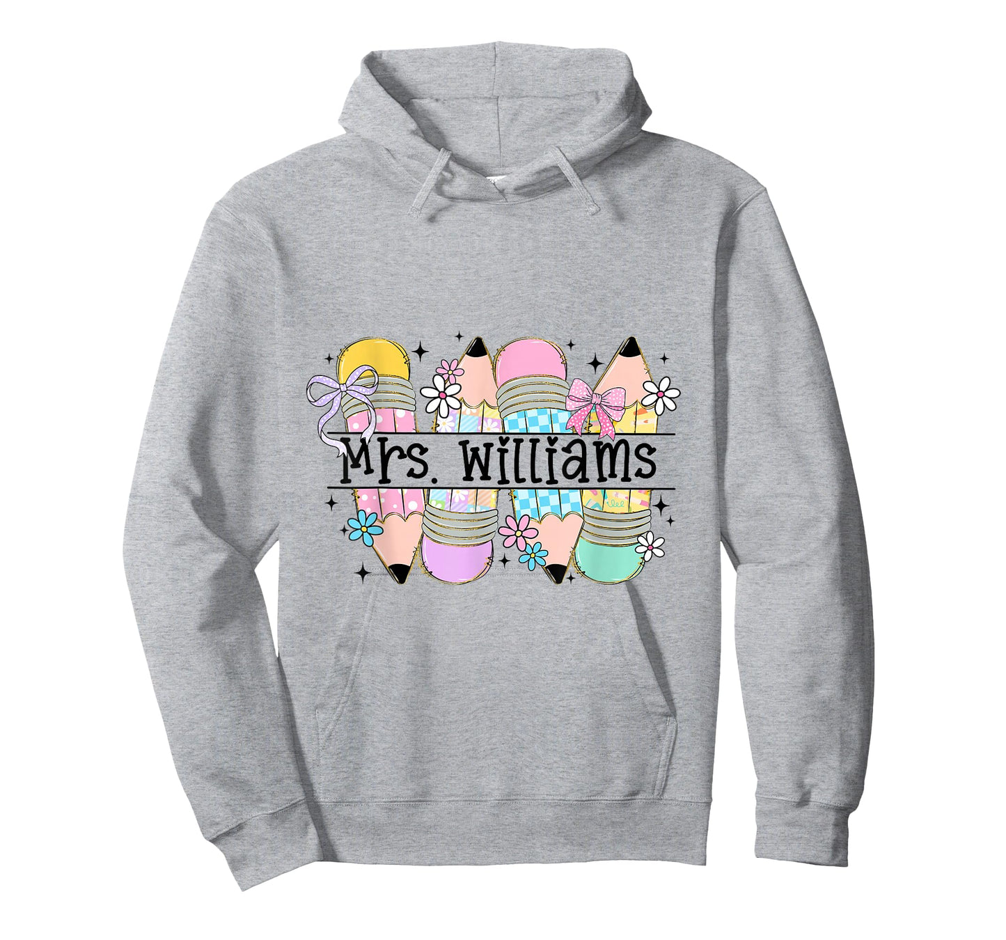 Mrs. Williams Cute Preppy Pencil Coquette Teacher Design T-Shirt