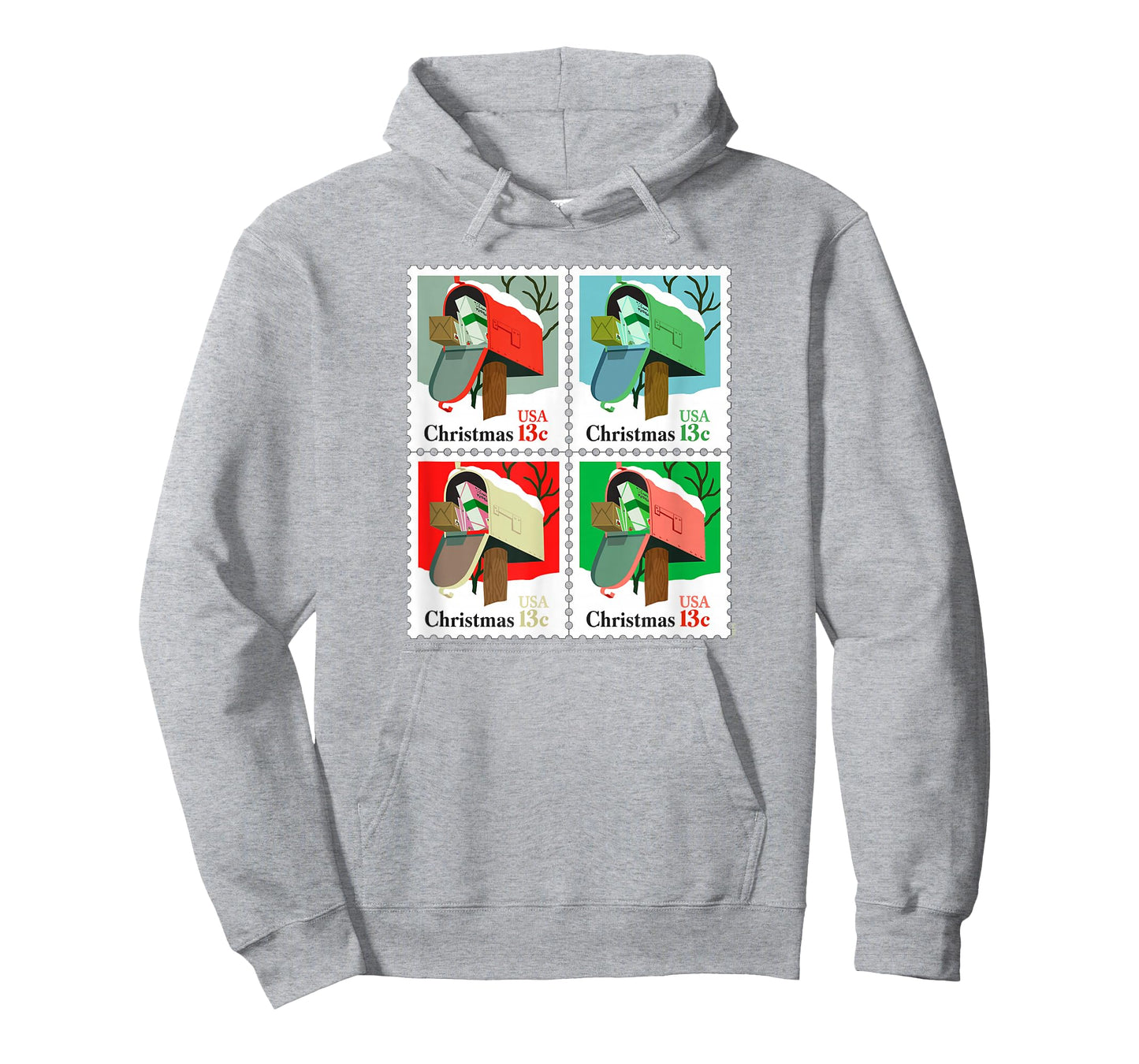 USPS Christmas Stamps Winter Mailbox Pop Art Post Office T-Shirt