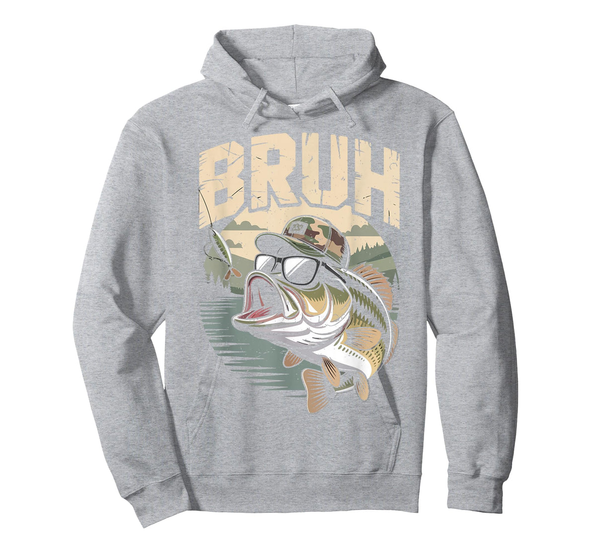 Youth Fishing Camo Bass Fish Bruh Funny Fisherman Toddler T-Shirt