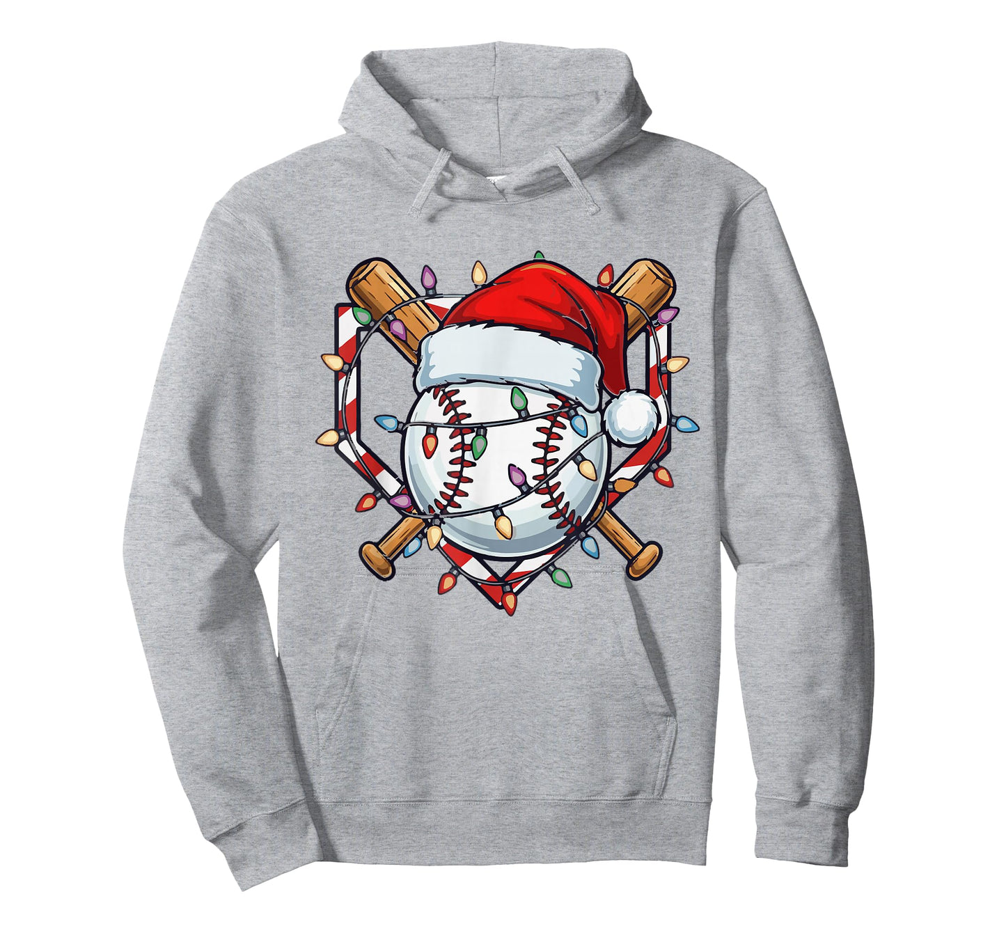 Funny Christmas Baseball Santa Hat for Baseball Players Fans T-Shirt