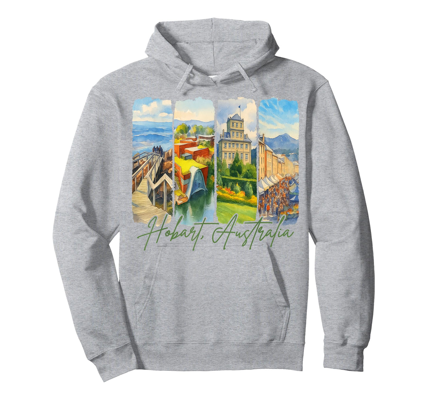 Hobart Australia Traveling Trip Brushstroke Souvenir Vacay T-Shirt