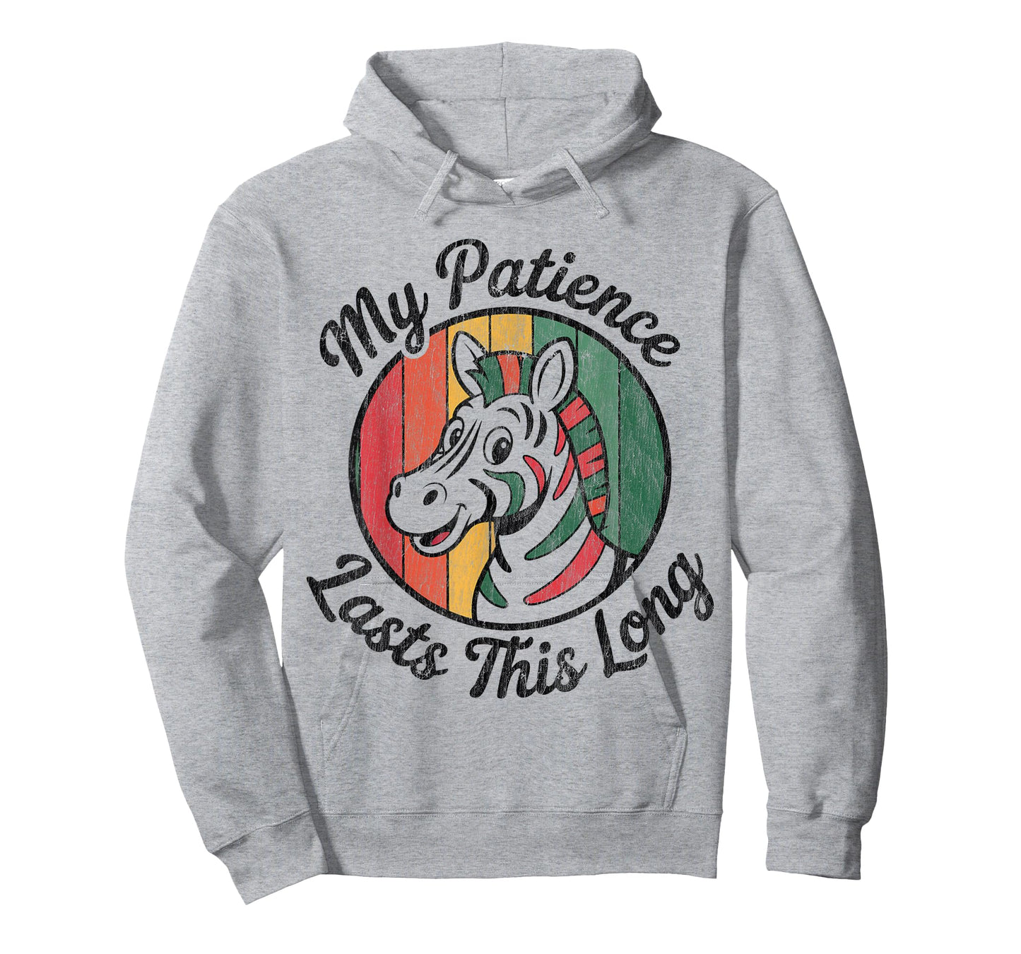 My Patience Lasts This Long Vibrant Retro Zebra Animal Lover T-Shirt