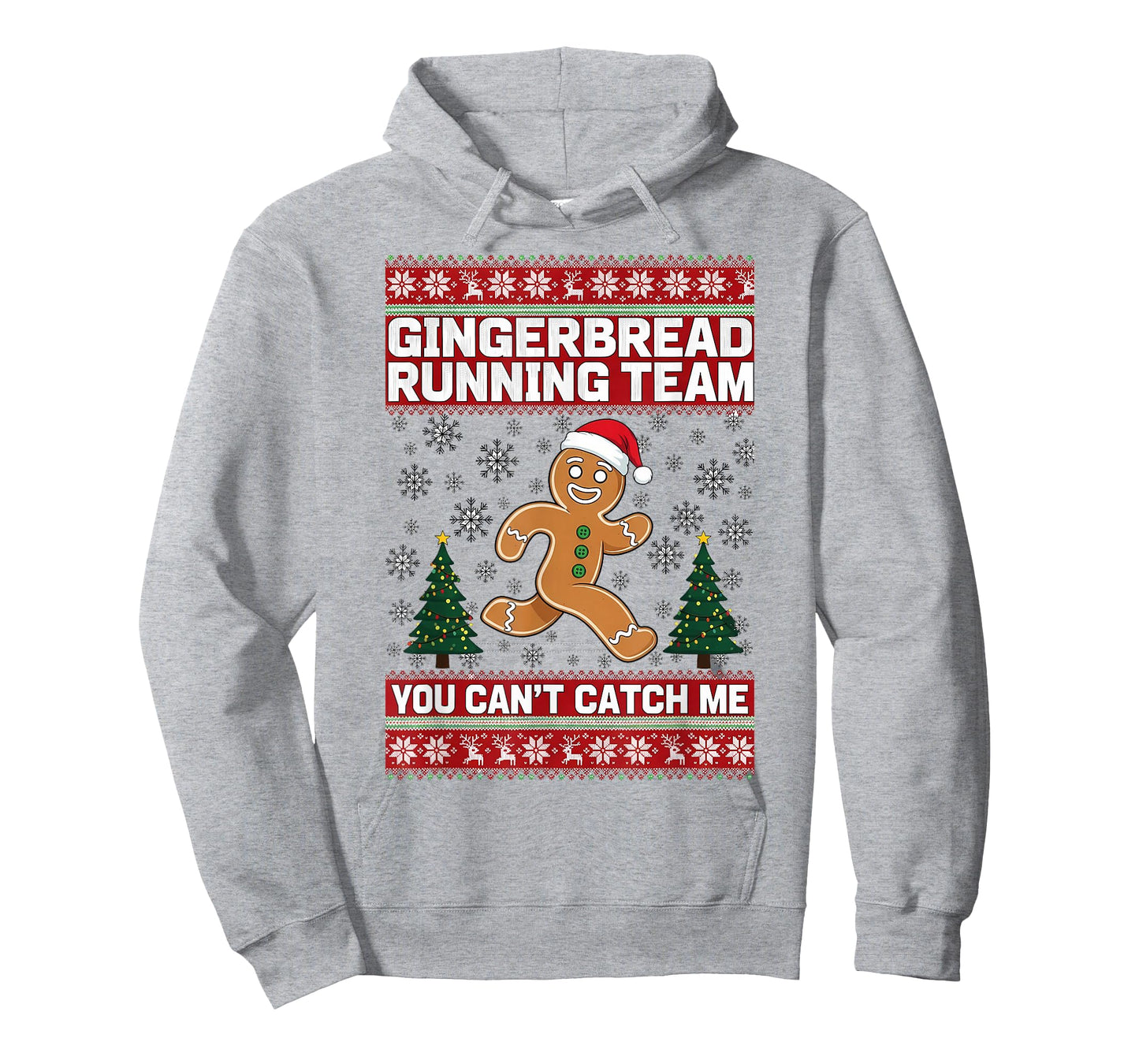 Christmas Gingerbread Running Team Funny Xmas Tee Boys Moms T-Shirt