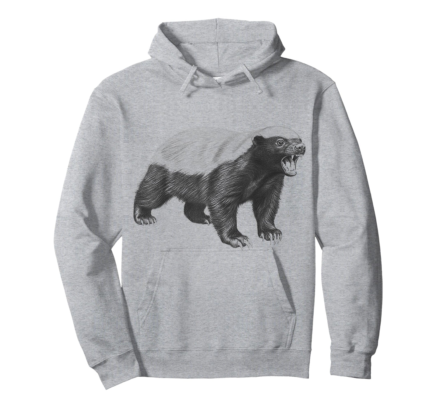 Vintage Honey Badger Drawing Realistic Wildlife Animal Art T-Shirt