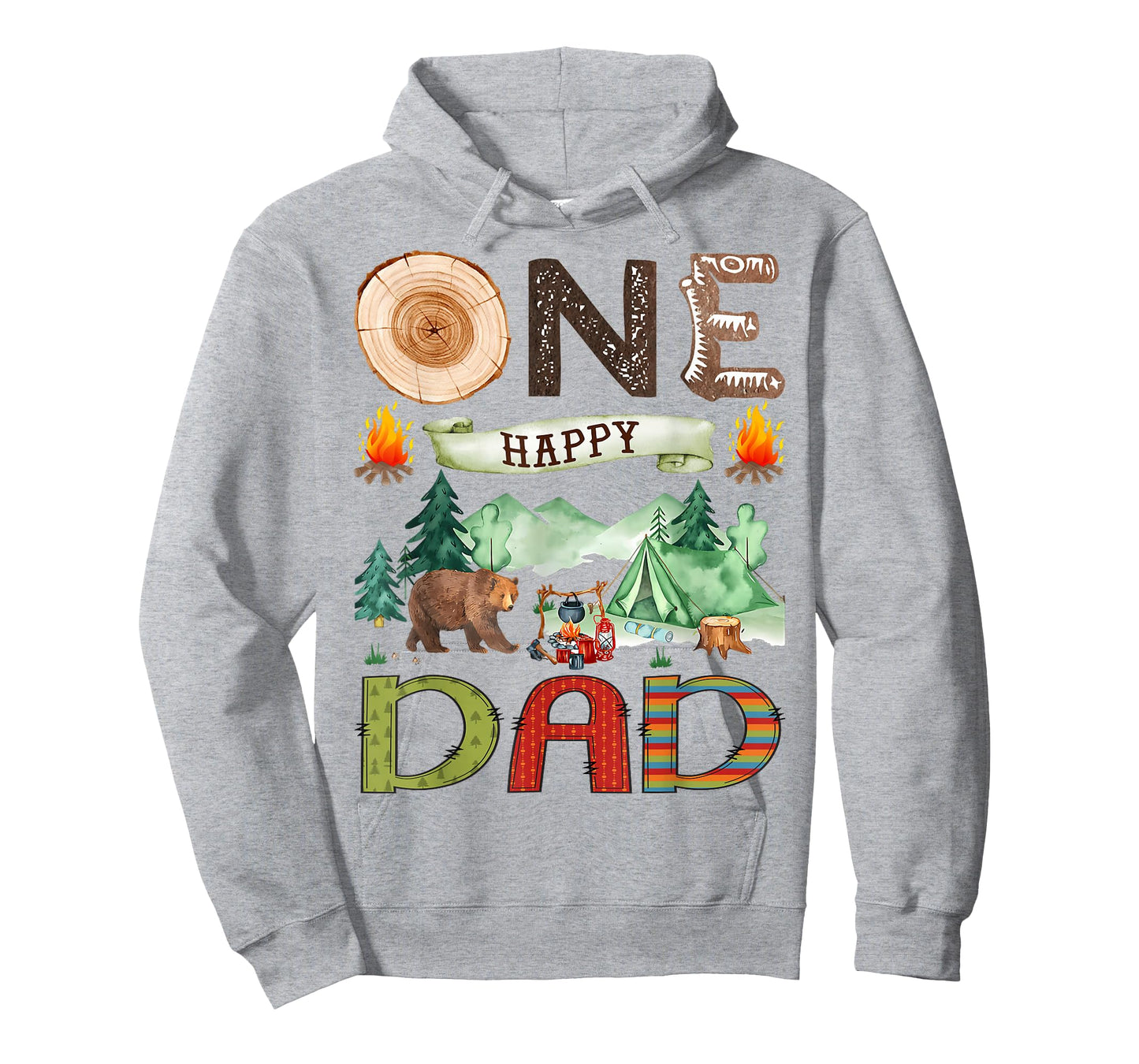 One Happy Dad Camper 1st Birthday Boy Camping Bear T-Shirt