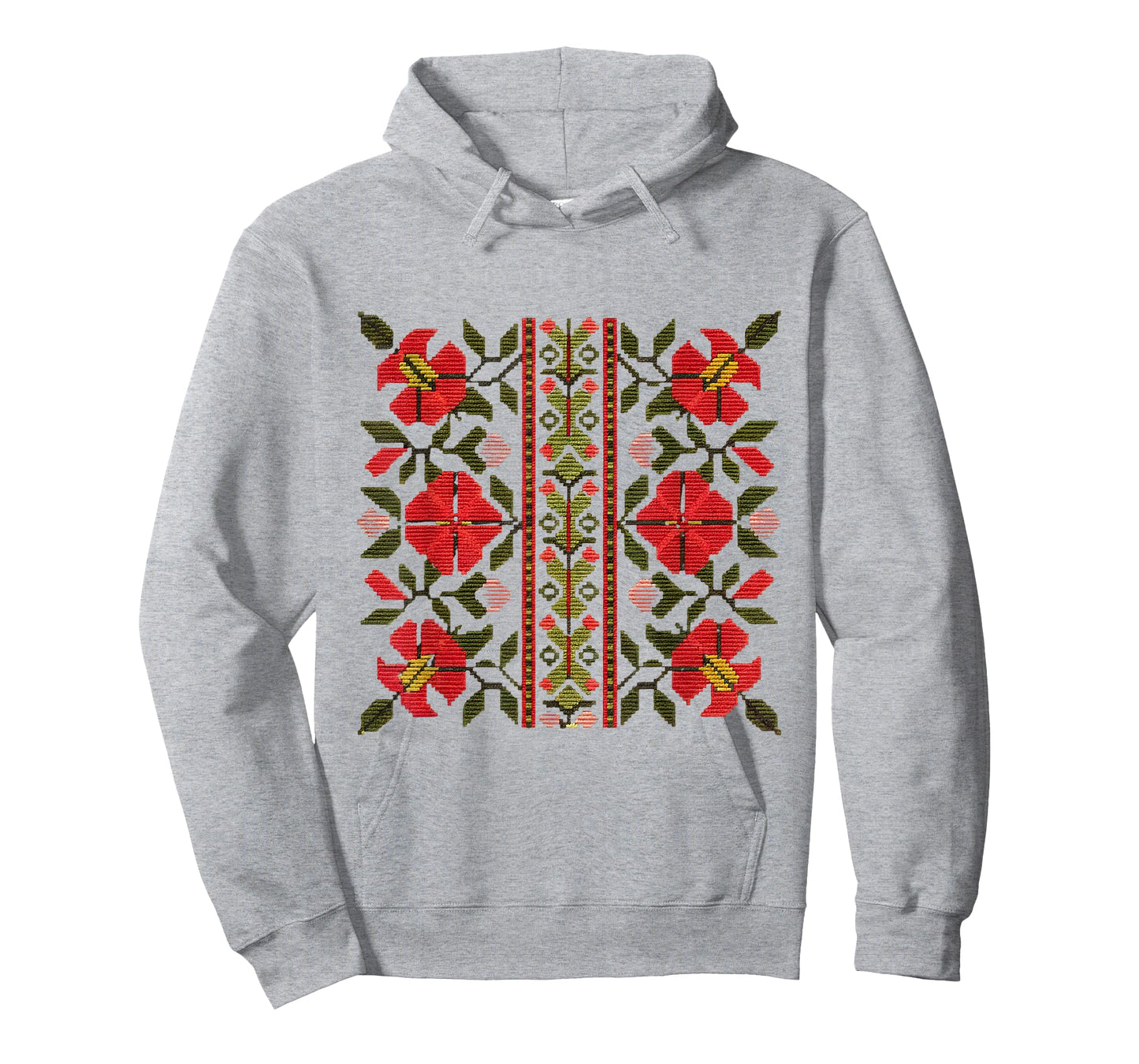 Traditional Bulgarian Shevitsa Floral Pattern T-Shirt