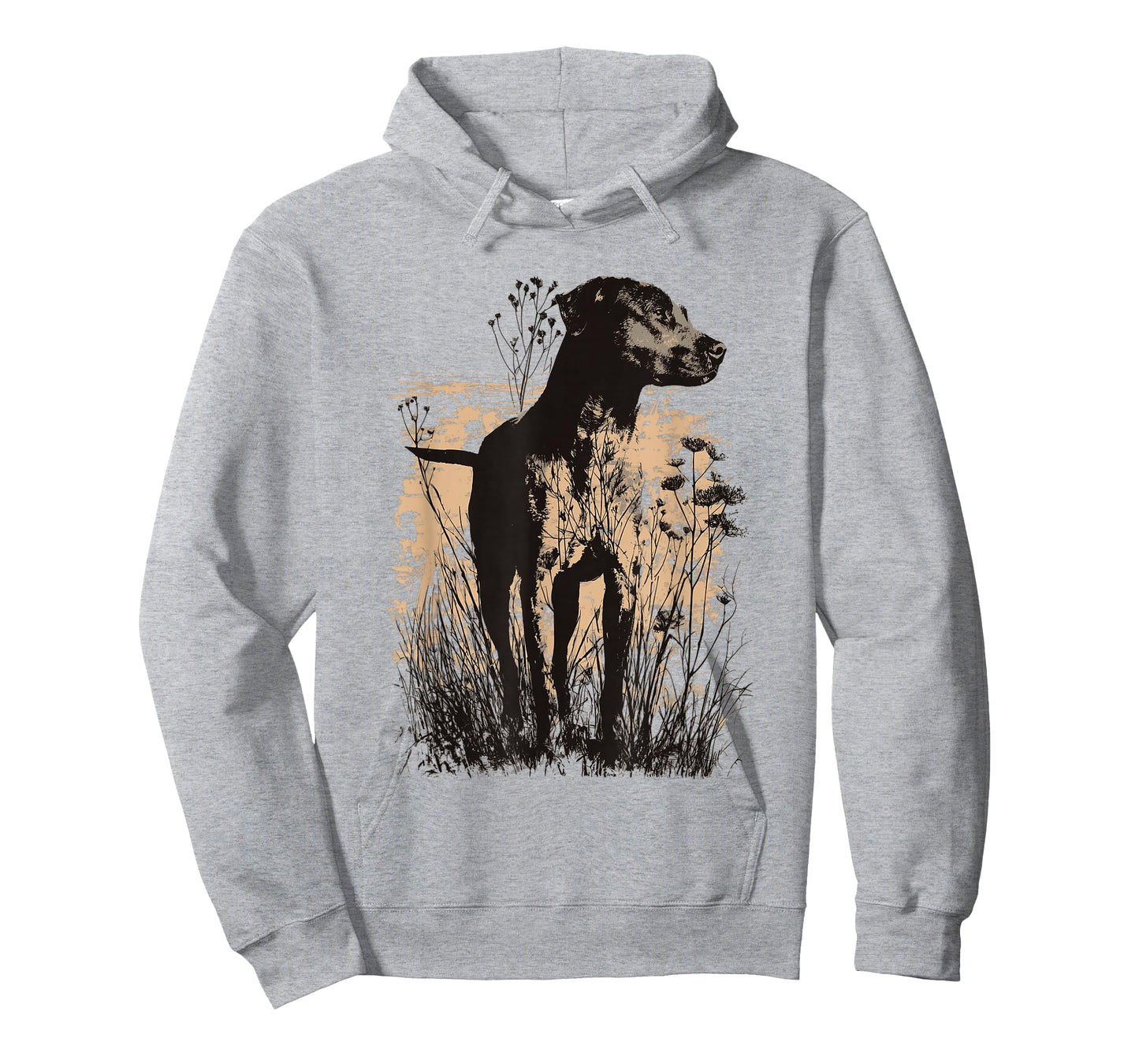 Wild Grass Lab Pit Mix Dog Countryside Art Design T-Shirt