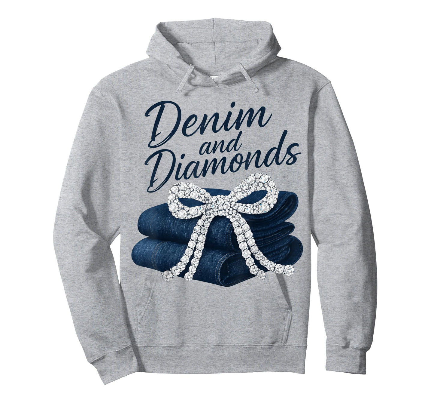Denim and Diamonds Bow Glam Cowgirl Western for Ladies T-Shirt