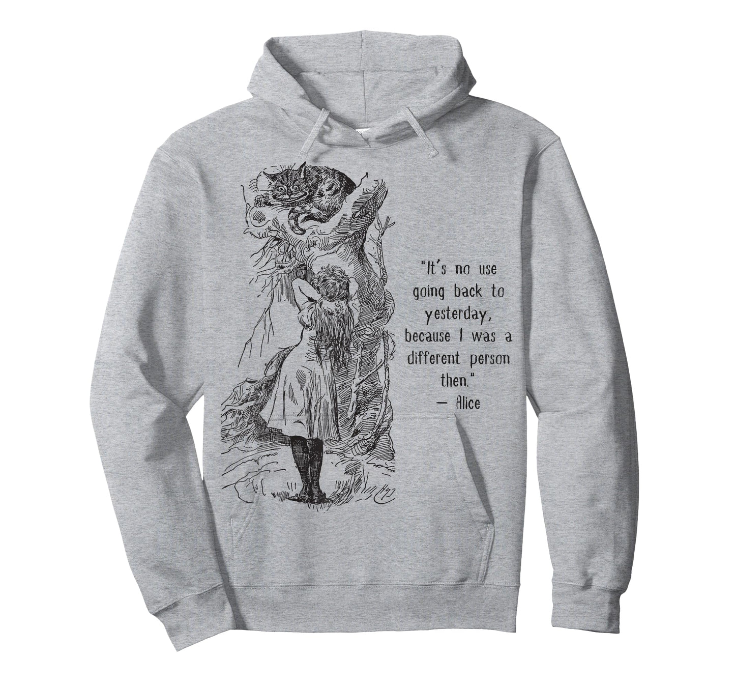 Alice Adventures Wonderland Vintage Book Quote Lewis Carrol T-Shirt