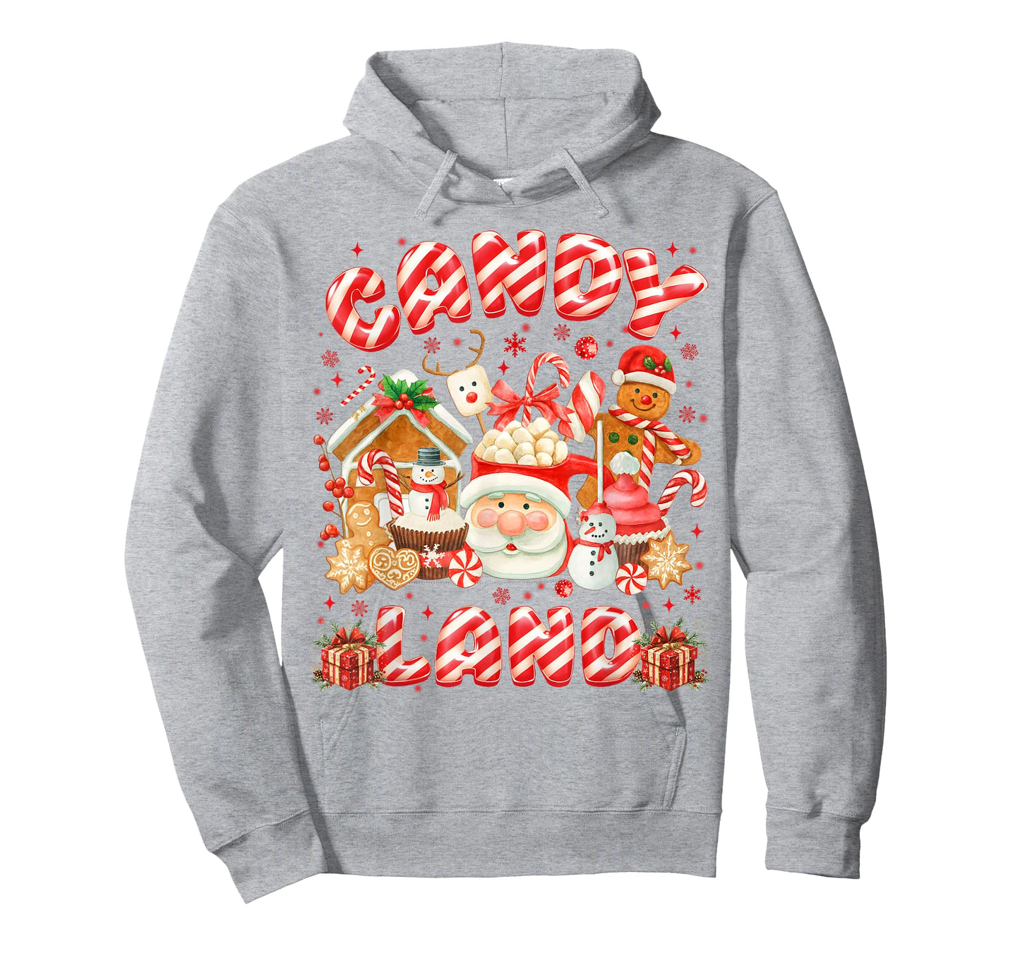Vintage Candy Cane Land Santa PJs Christmas Xmas Girl Women T-Shirt