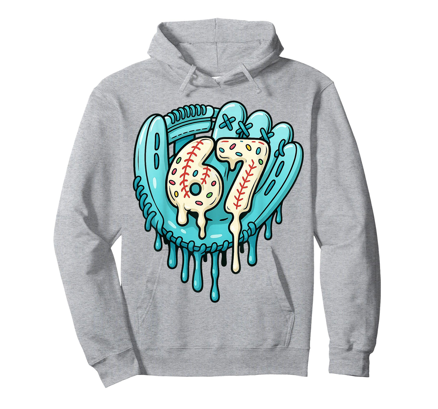 67 Ice Cream Drip Funny Six Seven Baseball T-Shirt