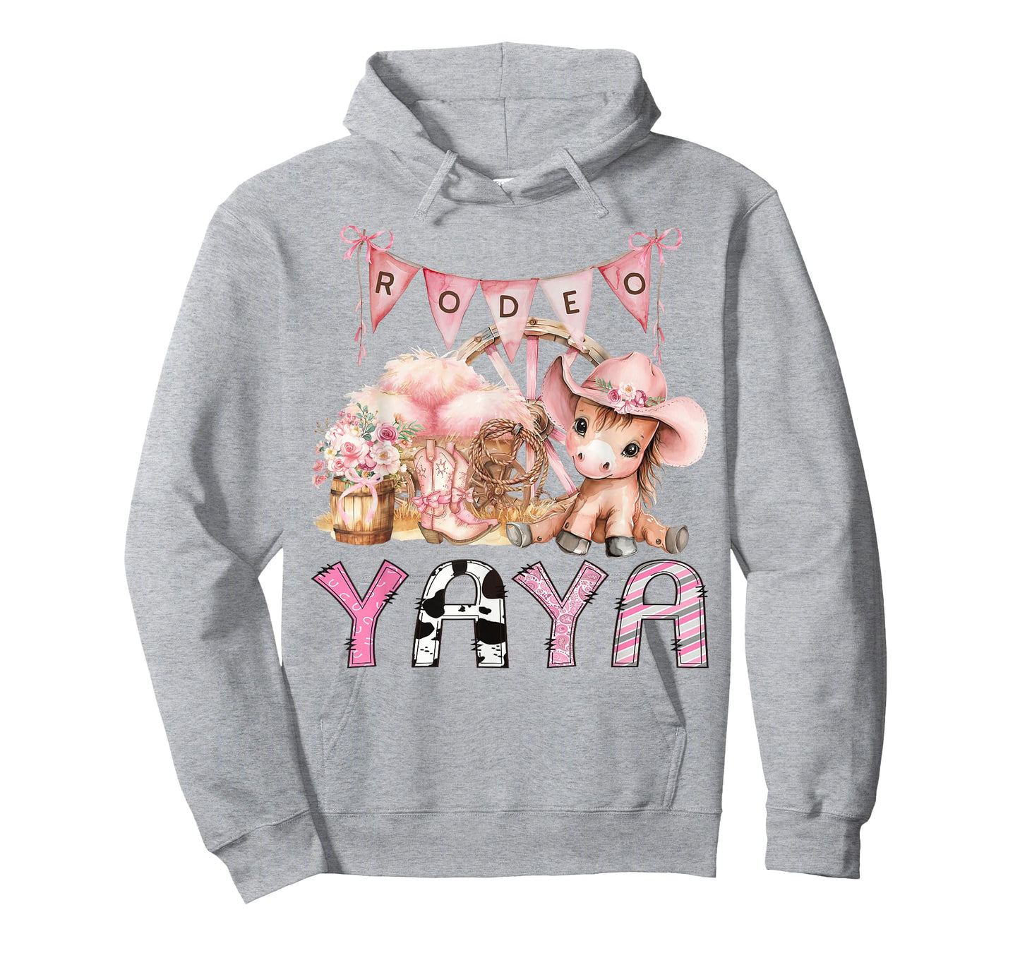 Rodeo Yaya Pink Cowgirl Coquette 1St Birthday Girl T-Shirt