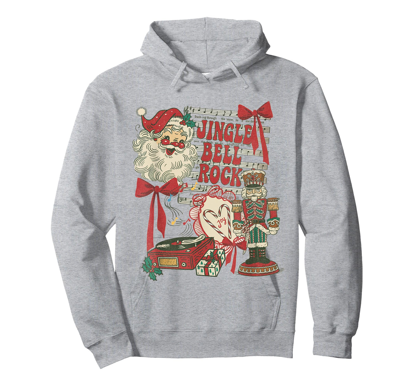 Vintage Funny Retro Christmas Collage Jingle Bell Rock Santa T-Shirt