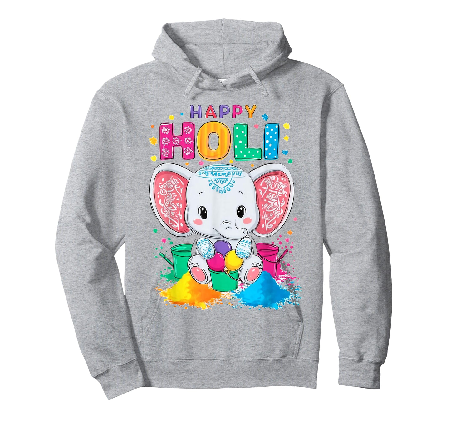 Kids Happy Holi Festival India Color Elephant Hindu Gifts T-Shirt