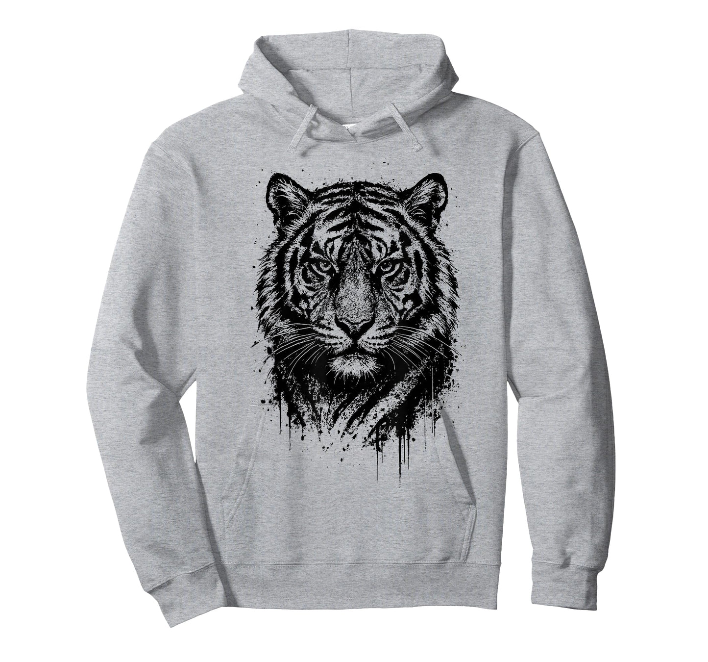 Tiger Ink Art Grunge Aesthetic Jungle Predator Portrait T-Shirt