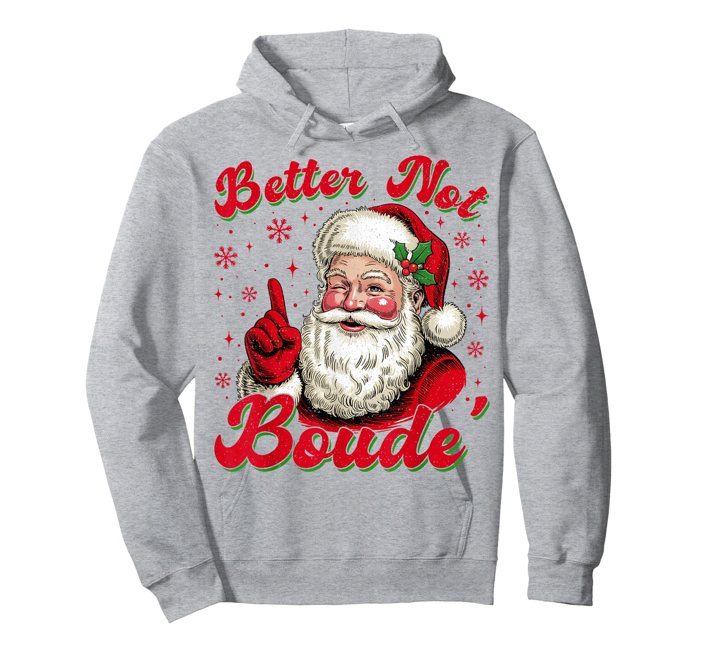 Retro Better Not Boude Funny Santa Claus Christmas Humor T-Shirt