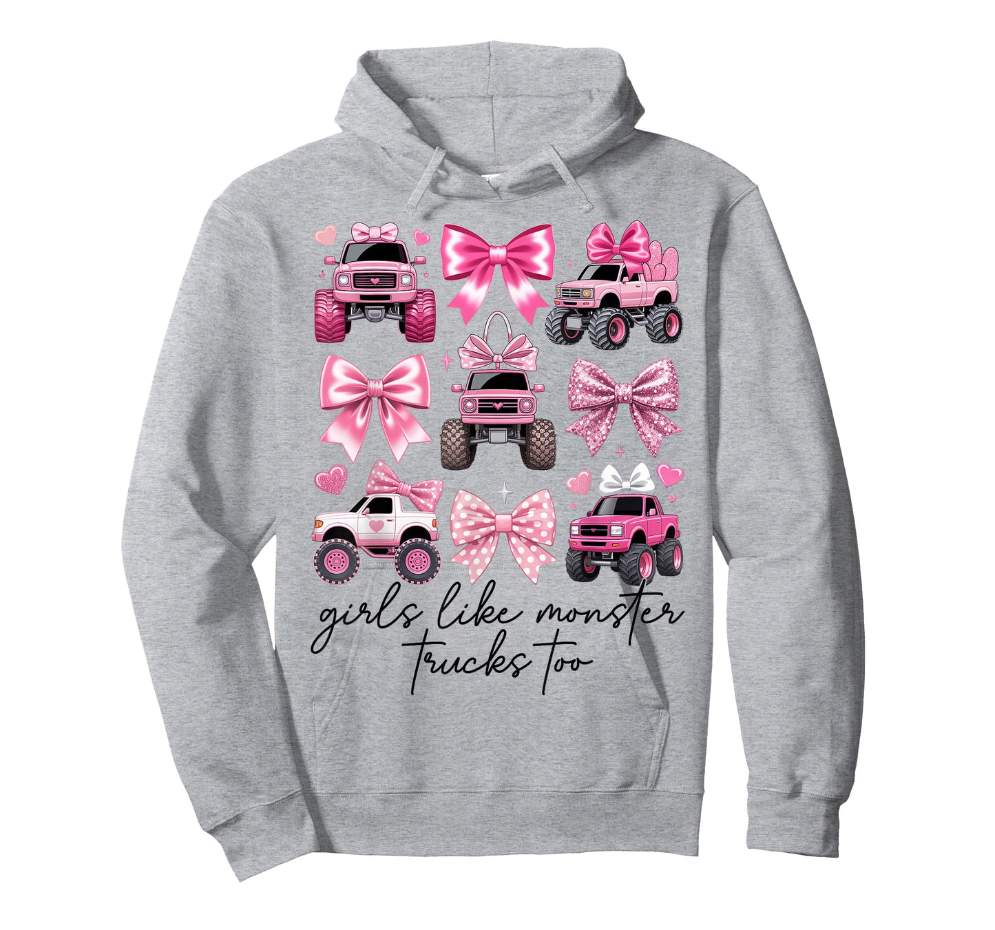 Girls Like Monster Trucks Too Coquette Monster Truck Girls T-Shirt