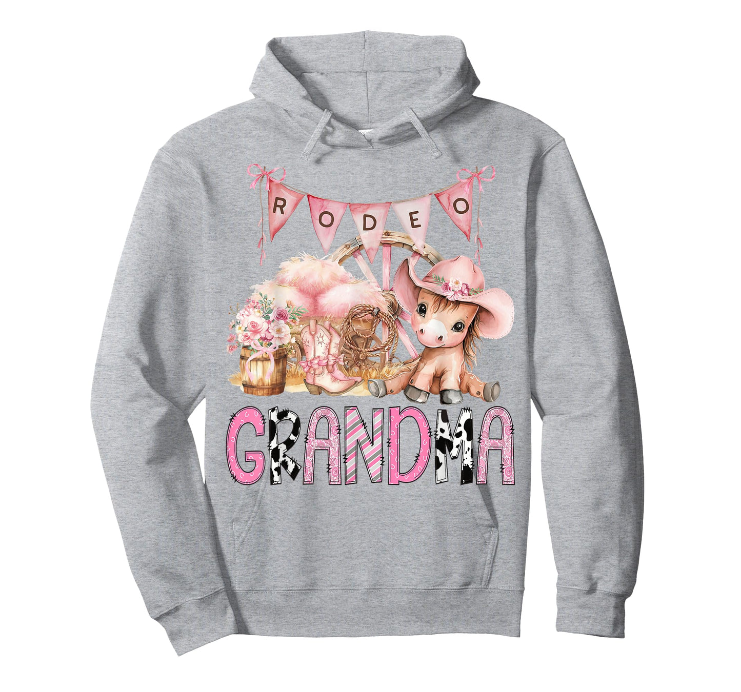 Rodeo Grandma Pink Cowgirl Coquette 1St Birthday Girl T-Shirt
