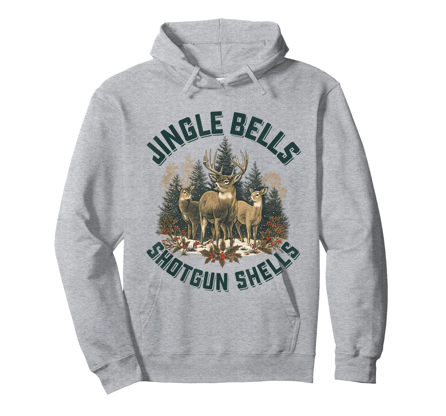 Jingle Bells Shotgun Shells Vintage Deer Hunting Christmas T-Shirt