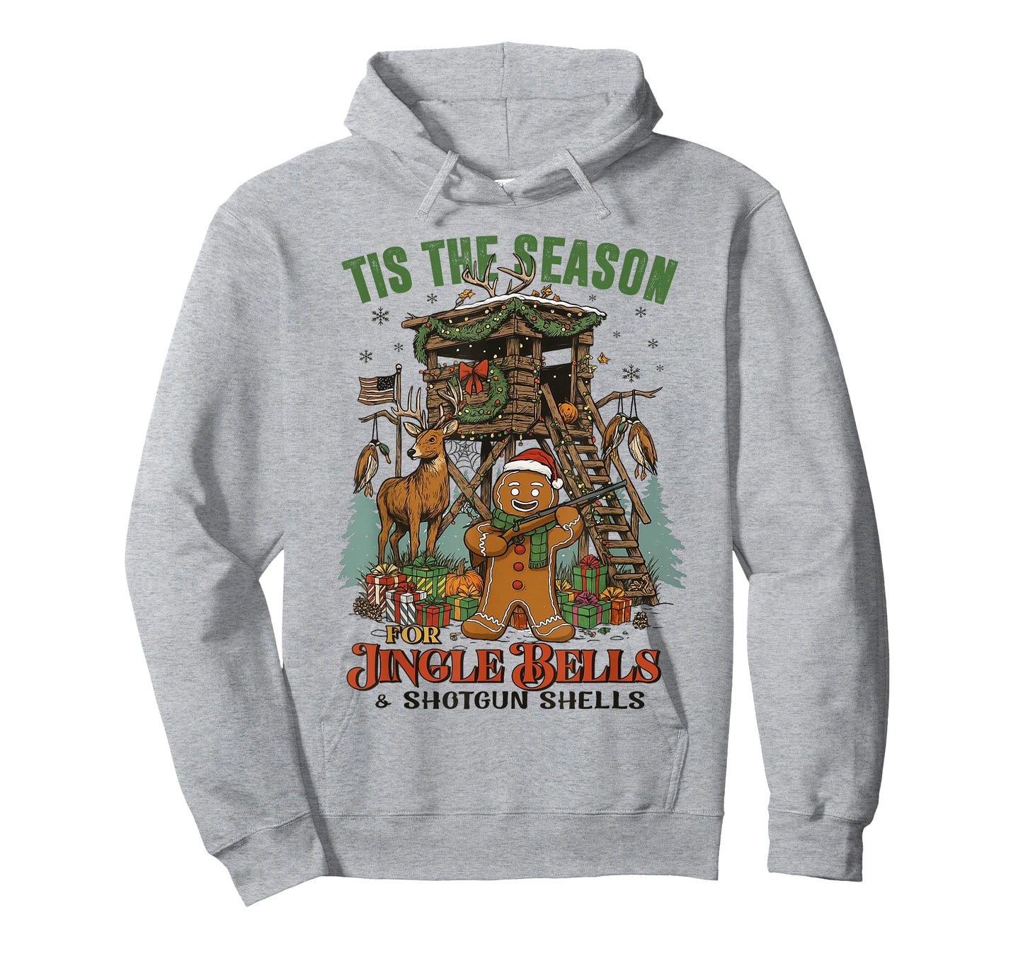 Tis The Season Reindeer Jingle Bells Vintage Shotgun-Shells T-Shirt