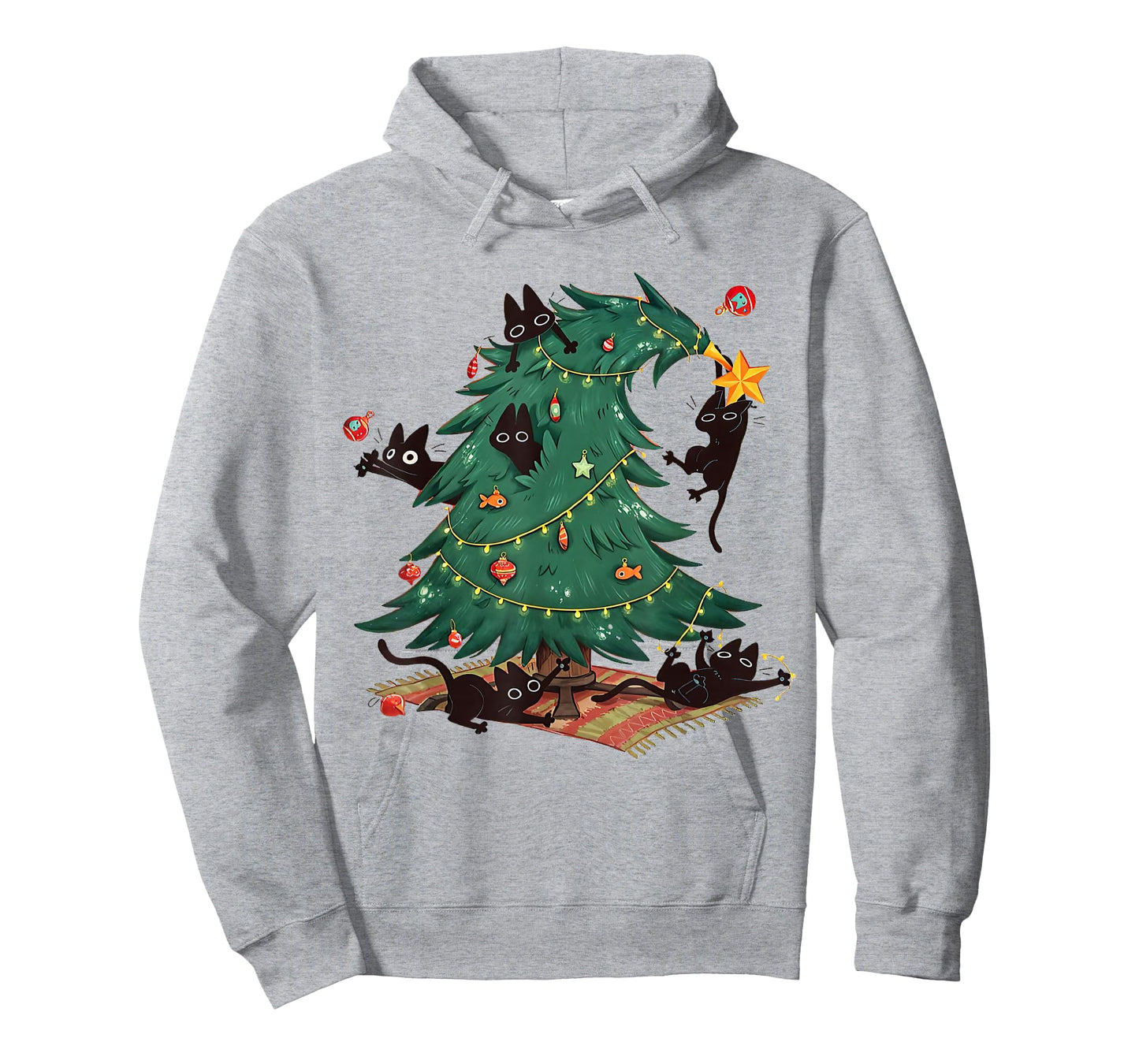 Christmas Tree and Cat Cute Christmas Cat Lover T-Shirt