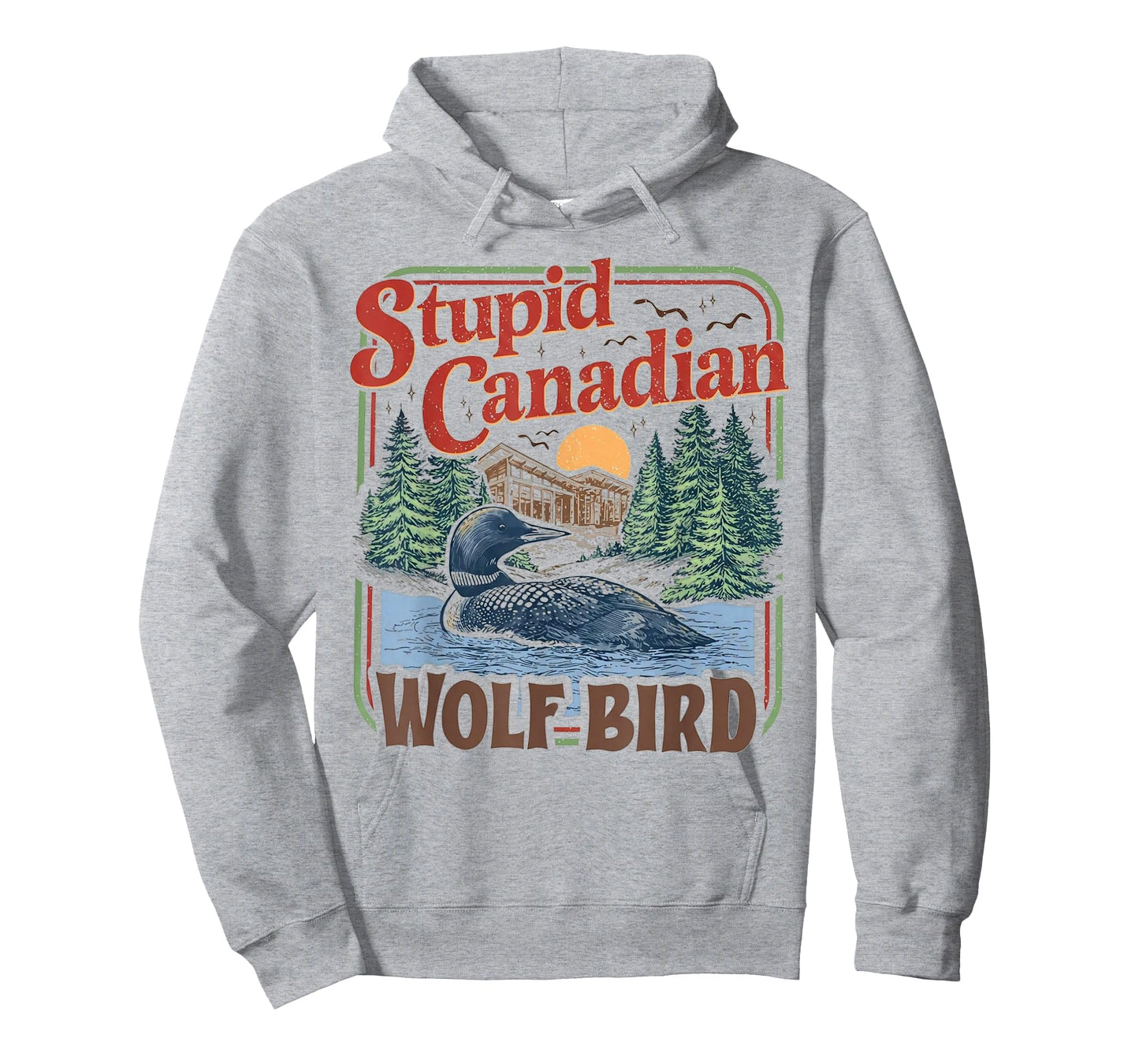 Stupid Canadian Wolf Bird Heated Hockey Meme Inspired T-Shirt